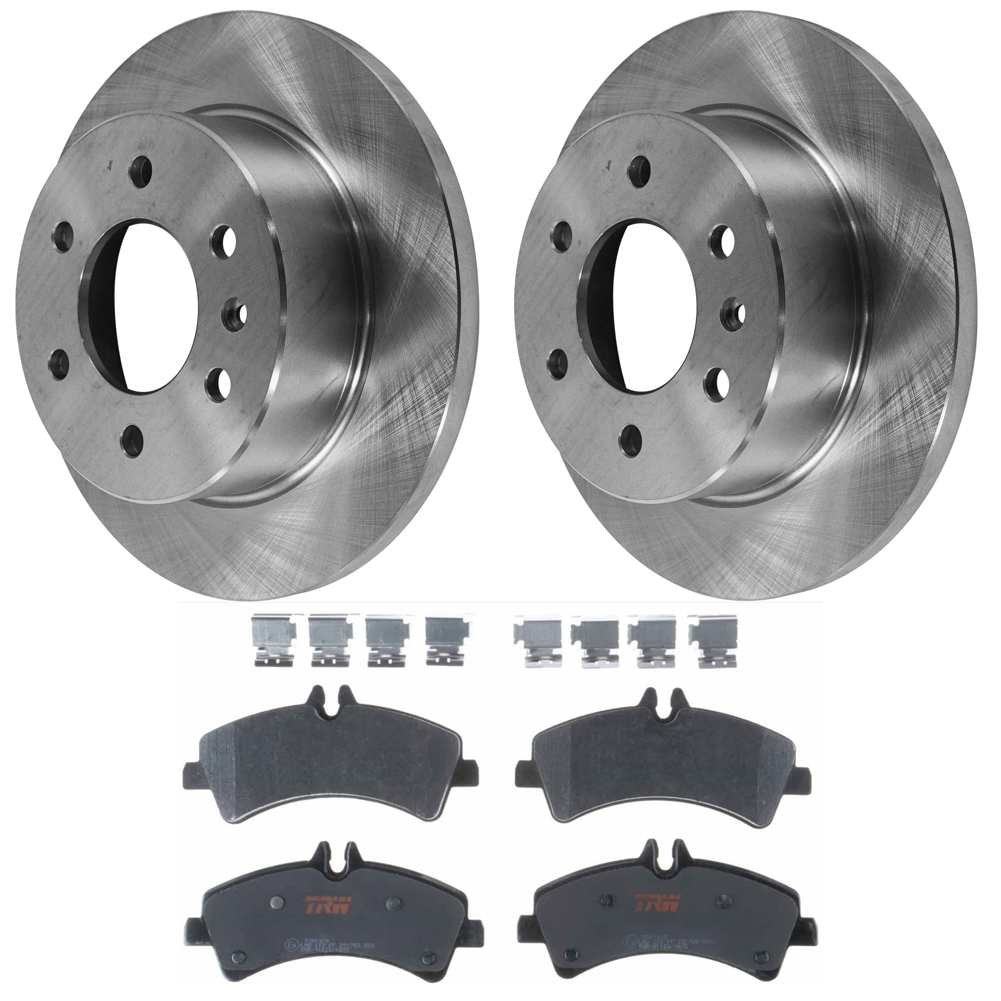 AM SPRINTER 3500-10-18 SPRINTER 3500-07-08 REAR BRAKE DISC AND PAD KIT 2 Wheel Set 6 Lugs Semi Metallic with Brake Disc and Brake Pad Set SKU KIT 072924-1519 OEM 9064230012-2E0615601A 68013764