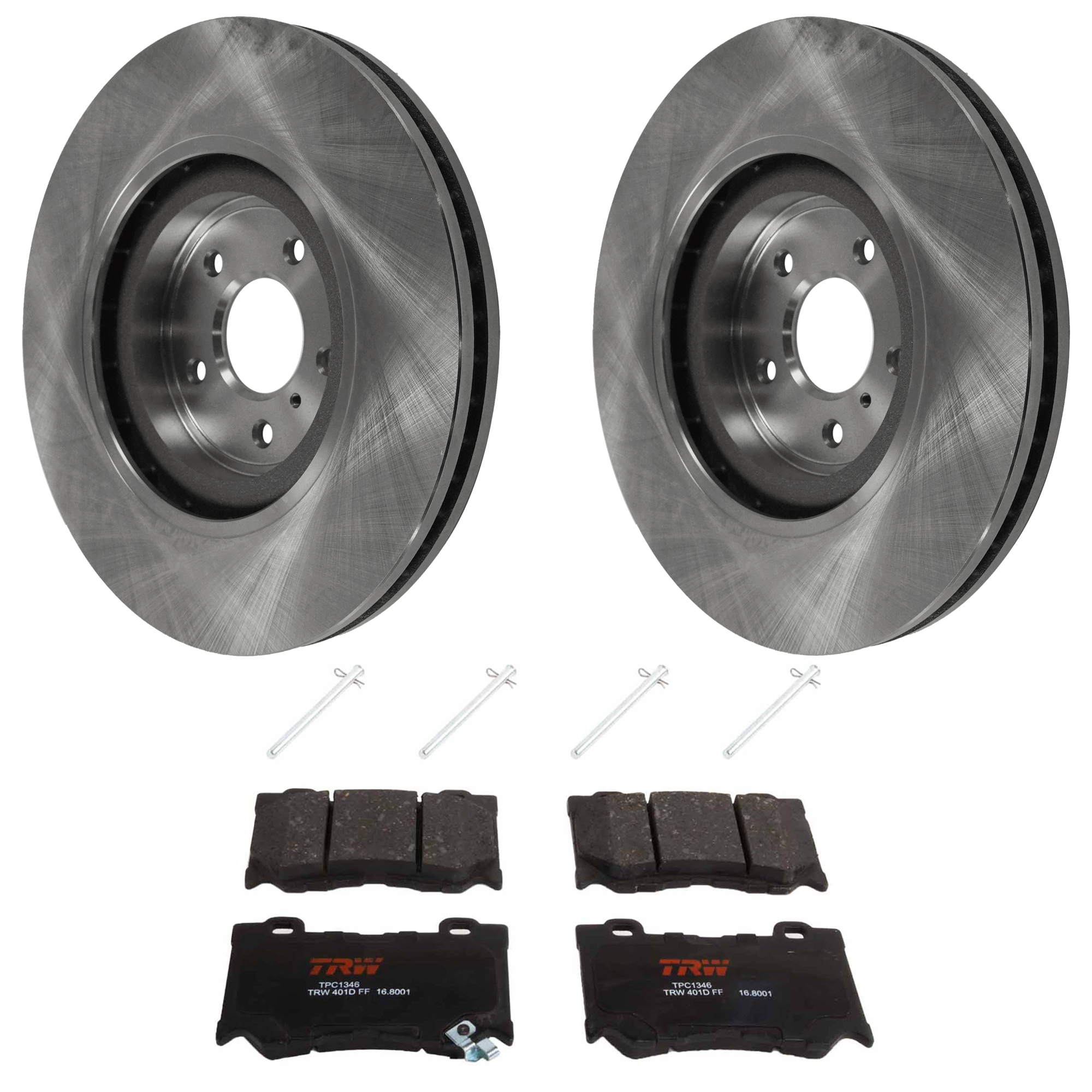 AM 370Z 09-20 G37-08-13 FRONT BRAKE DISC AND PAD KIT 2 Wheel Set 5 Lugs Semi Metallic with Brake Disc and Brake Pad Set SKU KIT 072924-2302 OEM 40206JL00A D1060JL00K