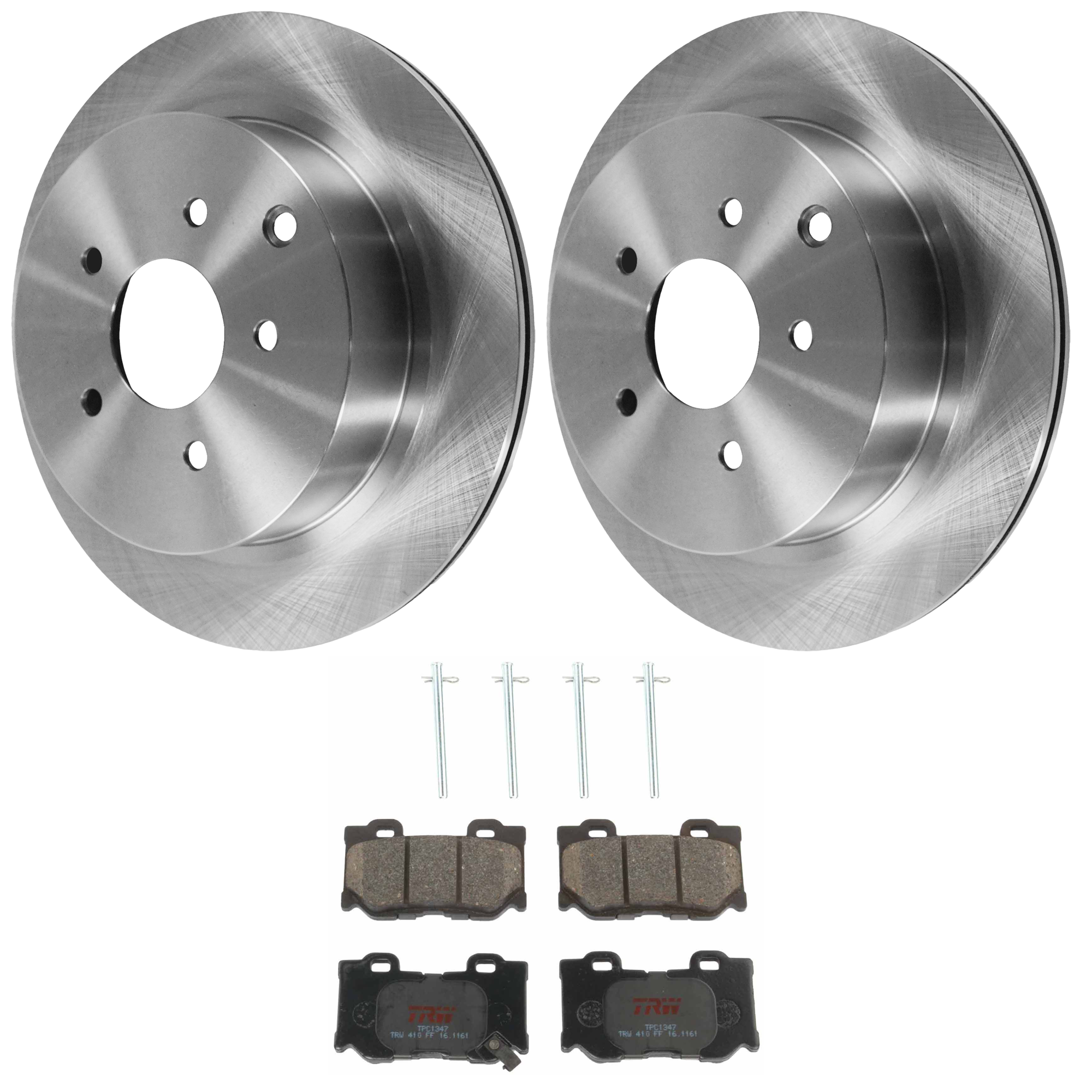 AM Q70-14-19 Q70L 15-19 REAR BRAKE DISC AND PAD KIT 2 Wheel Set 5 Lugs Semi Metallic with Brake Disc and Brake Pad Set SKU KIT 072924-3258 OEM 43206WL000-43206CA000-43206CK0