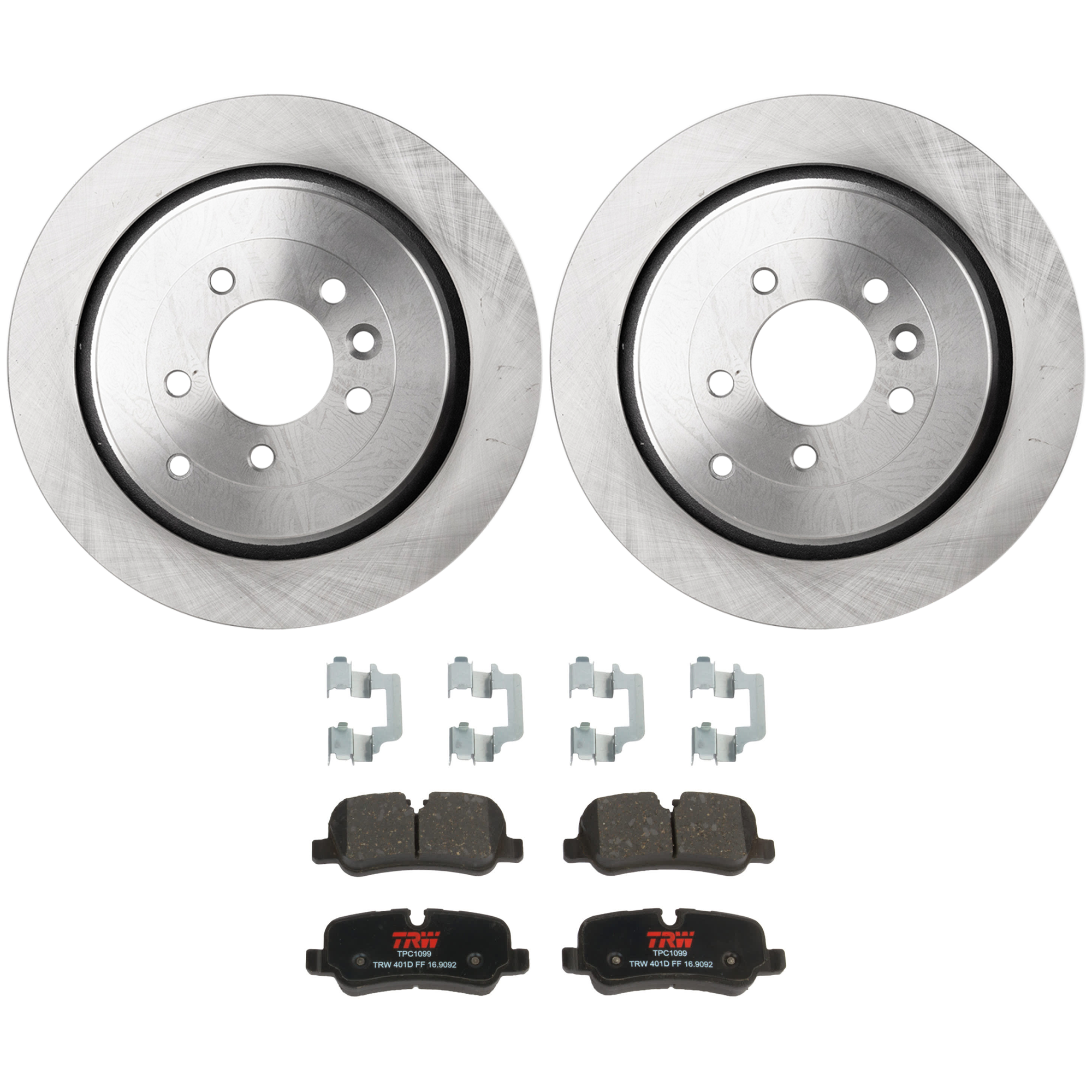 AM RANGE ROVER SPORT 06-12 LR3-05-09 REAR BRAKE DISC AND PAD KIT 2 Wheel Set 5 Lugs Semi Metallic with Brake Disc and Brake Pad Set SKU KIT 072924-3435 OEM SDB000644 SDB000646 SFP500140