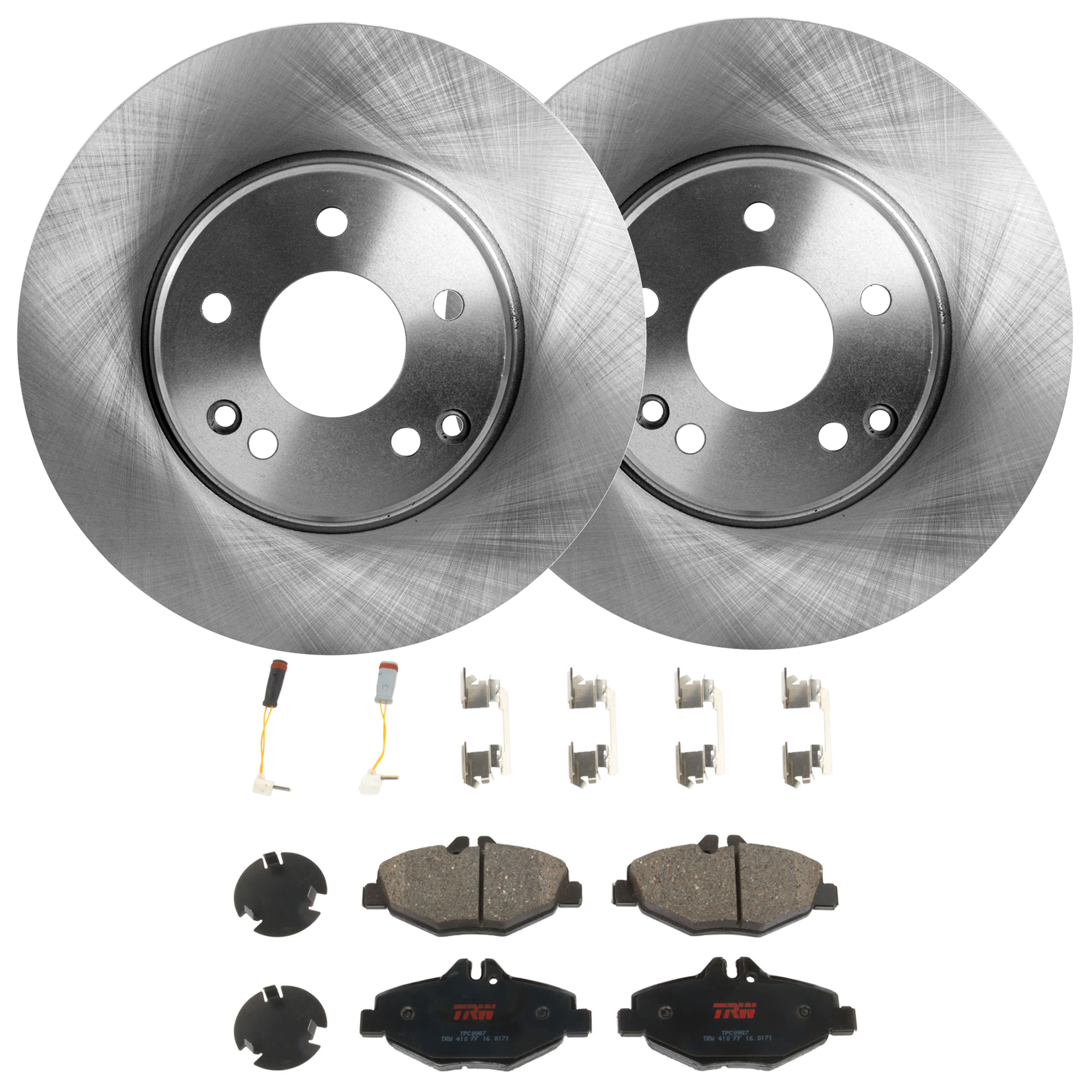AM E320-03-03 FRONT BRAKE DISC AND PAD KIT 2 Wheel Set 5 Lugs Semi Metallic with Brake Disc and Brake Pad Set SKU KIT 072924-3796 OEM 34101-96767-145494-0832792-600
