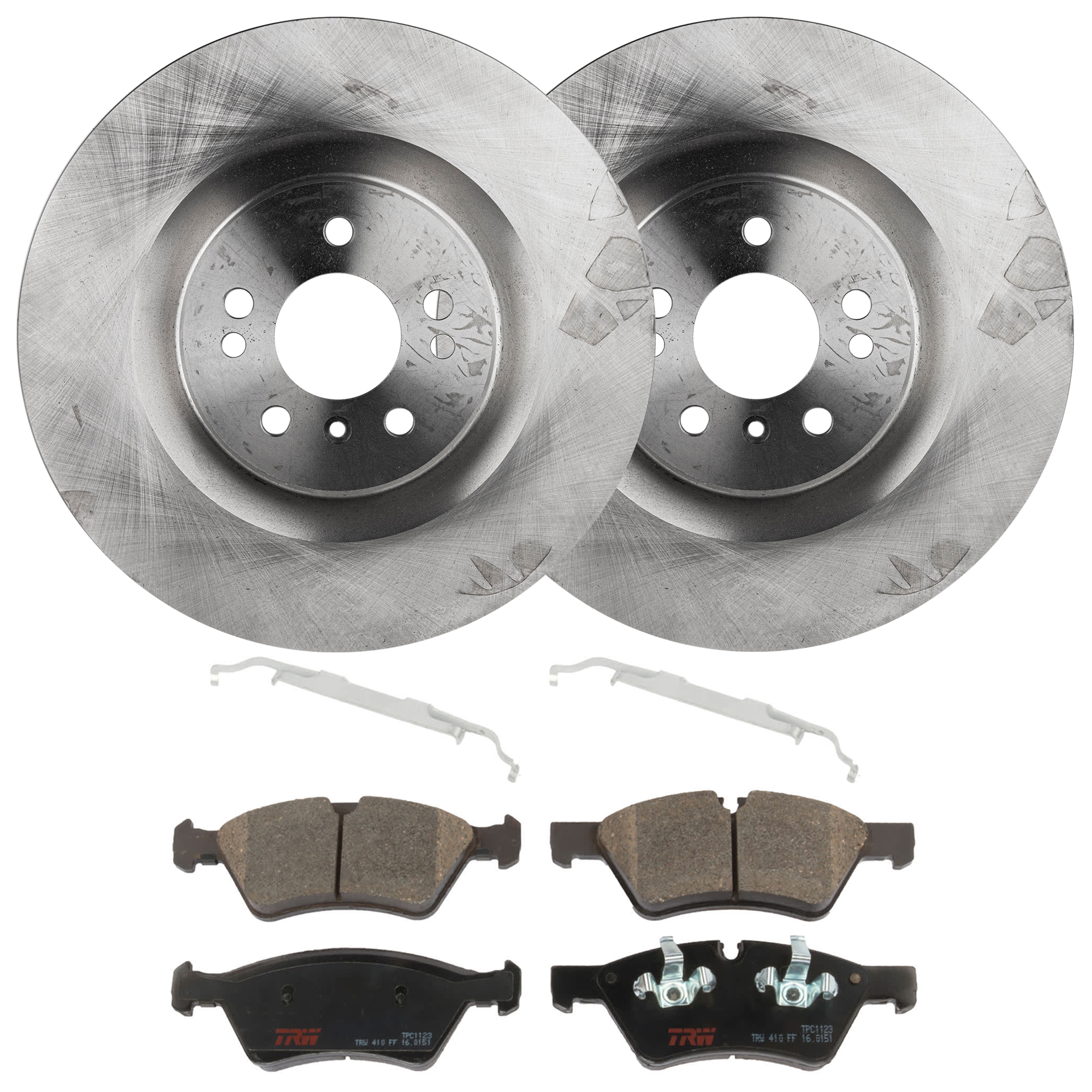 AM R350-06-12 GL450-07-12 FRONT BRAKE DISC AND PAD KIT 2 Wheel Set 5 Lugs Semi Metallic with Brake Disc and Brake Pad Set SKU KIT 072924-3850 OEM 1644210512-1644211412-16442018