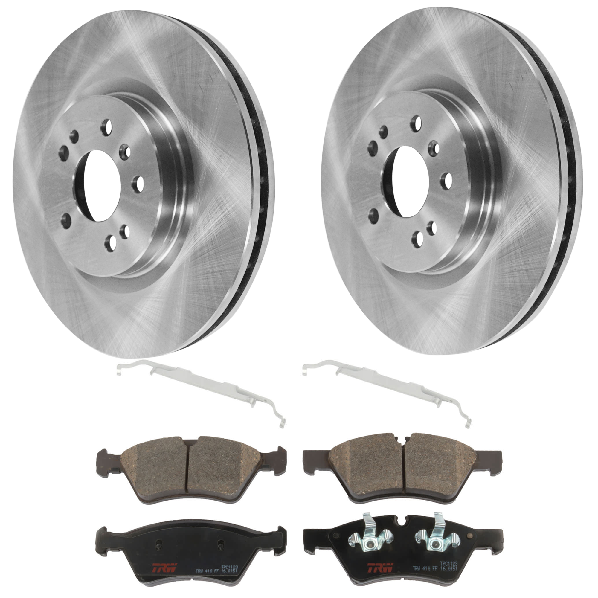 AM R350-06-12 ML350-06-11 FRONT BRAKE DISC AND PAD KIT 2 Wheel Set 5 Lugs Semi Metallic with Brake Disc and Brake Pad Set SKU KIT 072924-3861 OEM 1644210412-1644211312-16442111