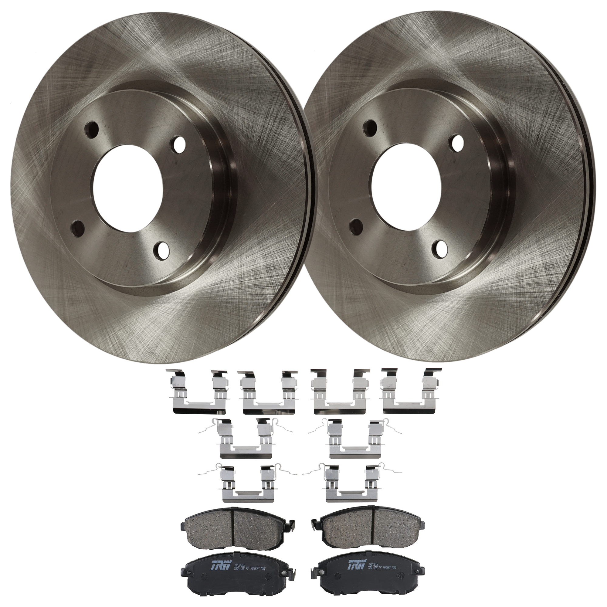 AM SENTRA 07-11 CUBE 14-14 FRONT BRAKE DISC AND PAD KIT 2 Wheel Set 4 Lugs Ceramic with Brake Disc and Brake Pad Set SKU KIT 072924-4200 OEM 40206ET00A 40206ET00C 40206ET0