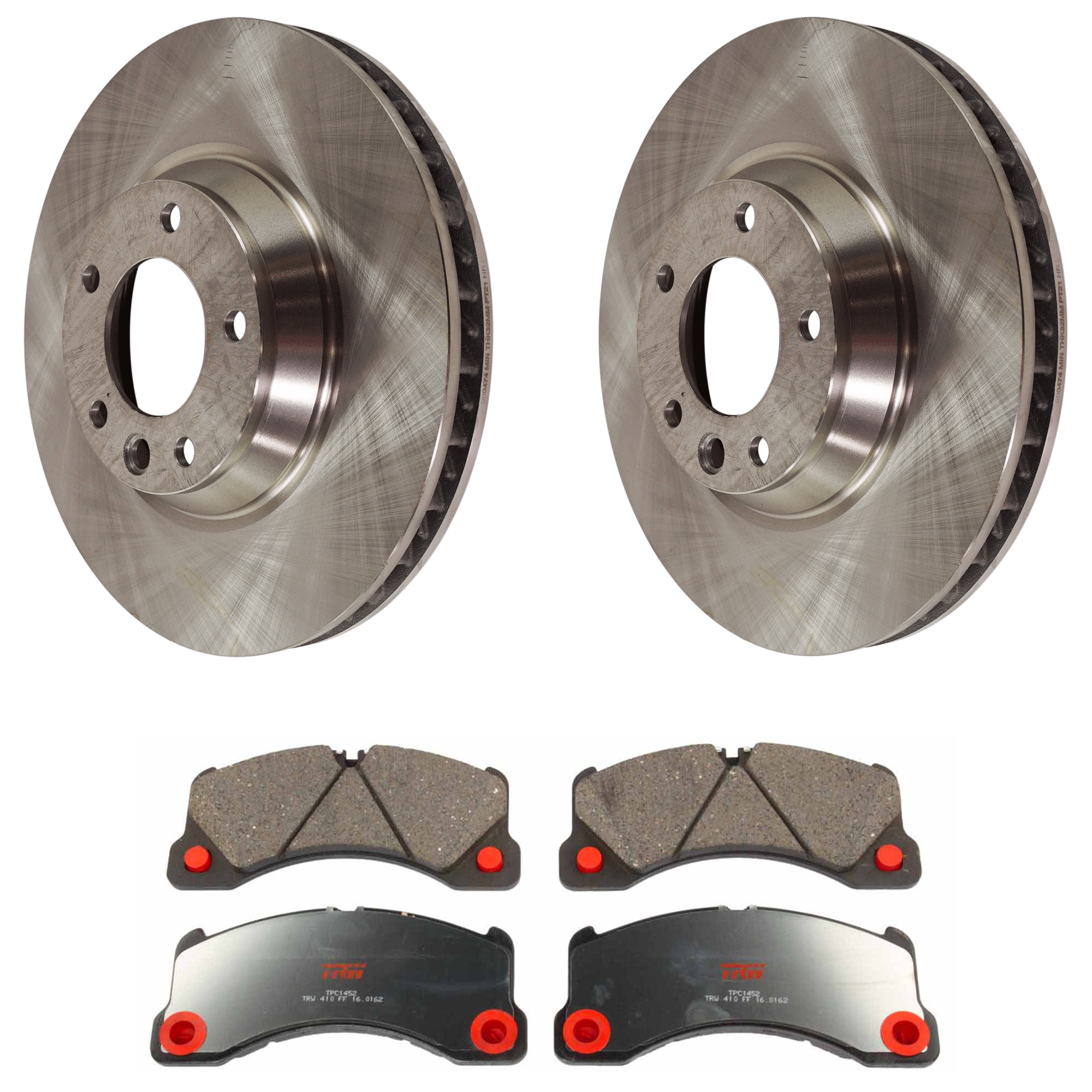 AM CAYENNE 11-13 FRONT BRAKE DISC AND PAD KIT 2 Wheel Set 5 Lugs Semi Metallic with Brake Disc and Brake Pad Set SKU KIT 072924-4402 OEM 7L6615302E 95535140250-7L86153