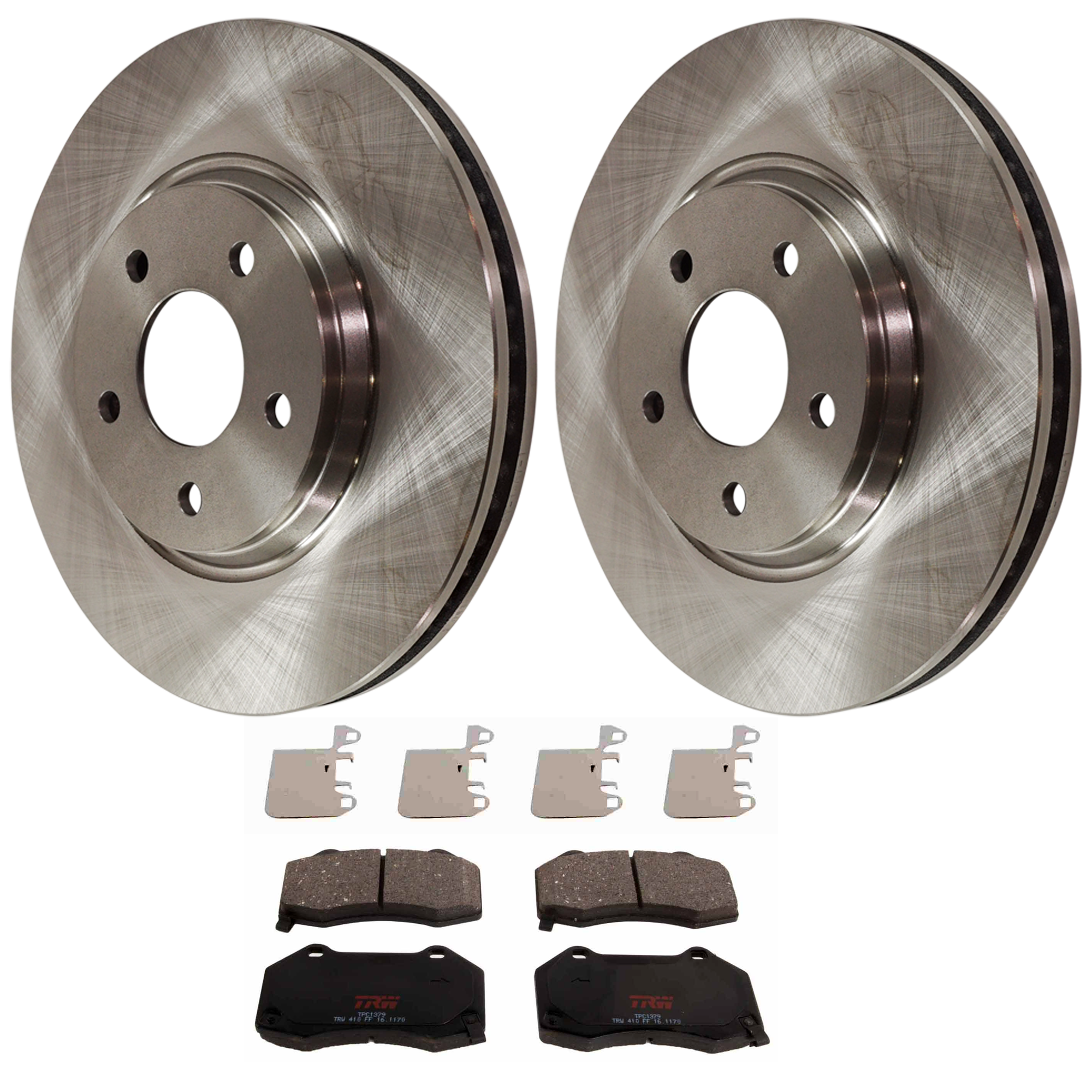 AM HHR 08-10 FRONT BRAKE DISC AND PAD KIT 2 Wheel Set 5 Lugs Semi Metallic with Brake Disc and Brake Pad Set SKU KIT 072924-445 OEM 22705375-15856665-25797350-209