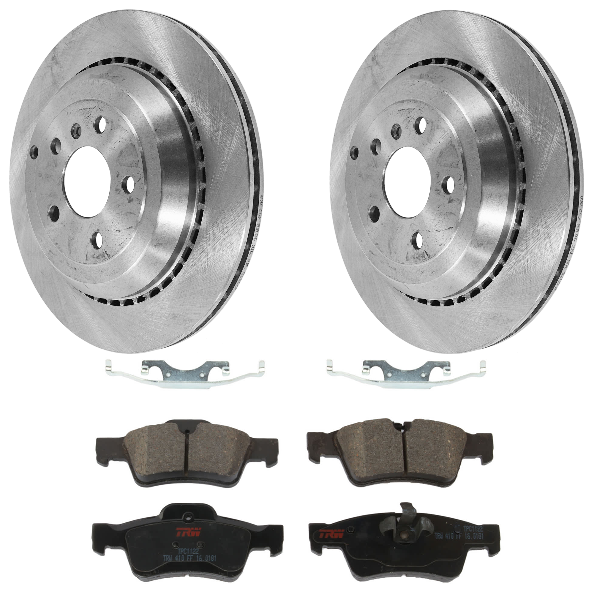 AM R350-06-12 GL450-07-12 REAR BRAKE DISC AND PAD KIT 2 Wheel Set 5 Lugs Semi Metallic with Brake Disc and Brake Pad Set SKU KIT 072924-4861 OEM 34296-45414-900878-60063131-34