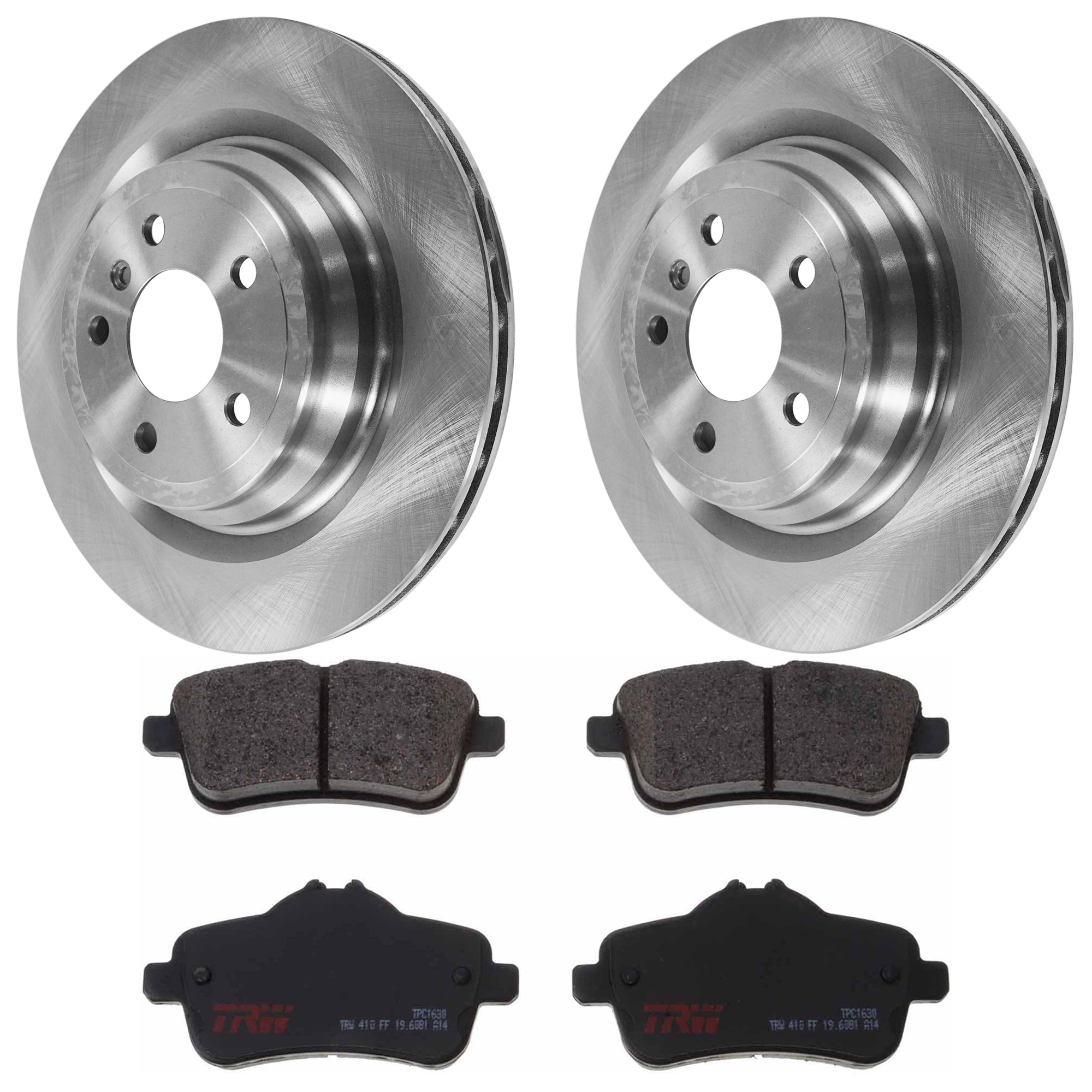 AM ML350-12-15 GLE350-16-18 REAR BRAKE DISC AND PAD KIT 2 Wheel Set 5 Lugs Semi Metallic with Brake Disc and Brake Pad Set SKU KIT 072924-4876 OEM 15719-850336-981085-12135127-6