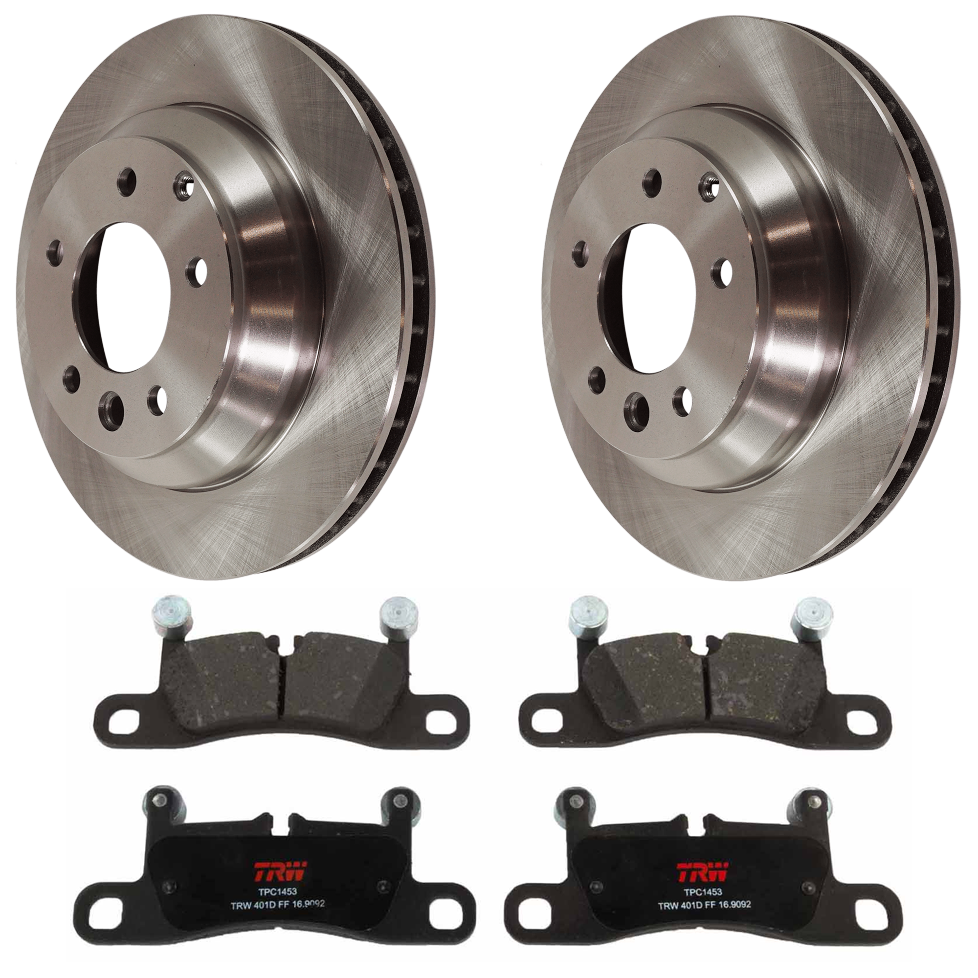 AM CAYENNE 11-18 TOUAREG 11-17 REAR BRAKE DISC AND PAD KIT 2 Wheel Set 5 Lugs Semi Metallic with Brake Disc and Brake Pad Set SKU KIT 072924-5209 OEM 7L6615601D 95535240130-7L86156