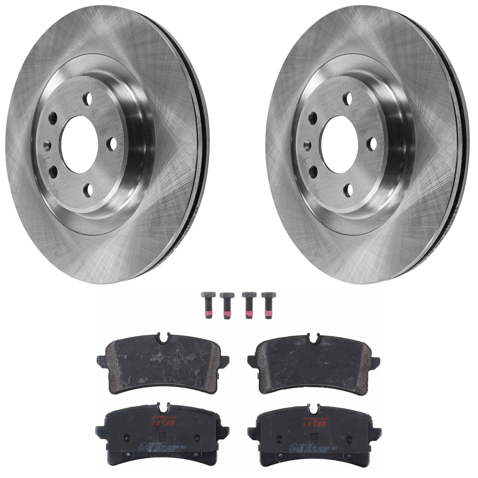 AM MACAN 16-17 REAR BRAKE DISC AND PAD KIT 2 Wheel Set 5 Lugs Semi Metallic with Brake Disc and Brake Pad Set SKU KIT 072924-5215 OEM 4H0615601H 95B698451