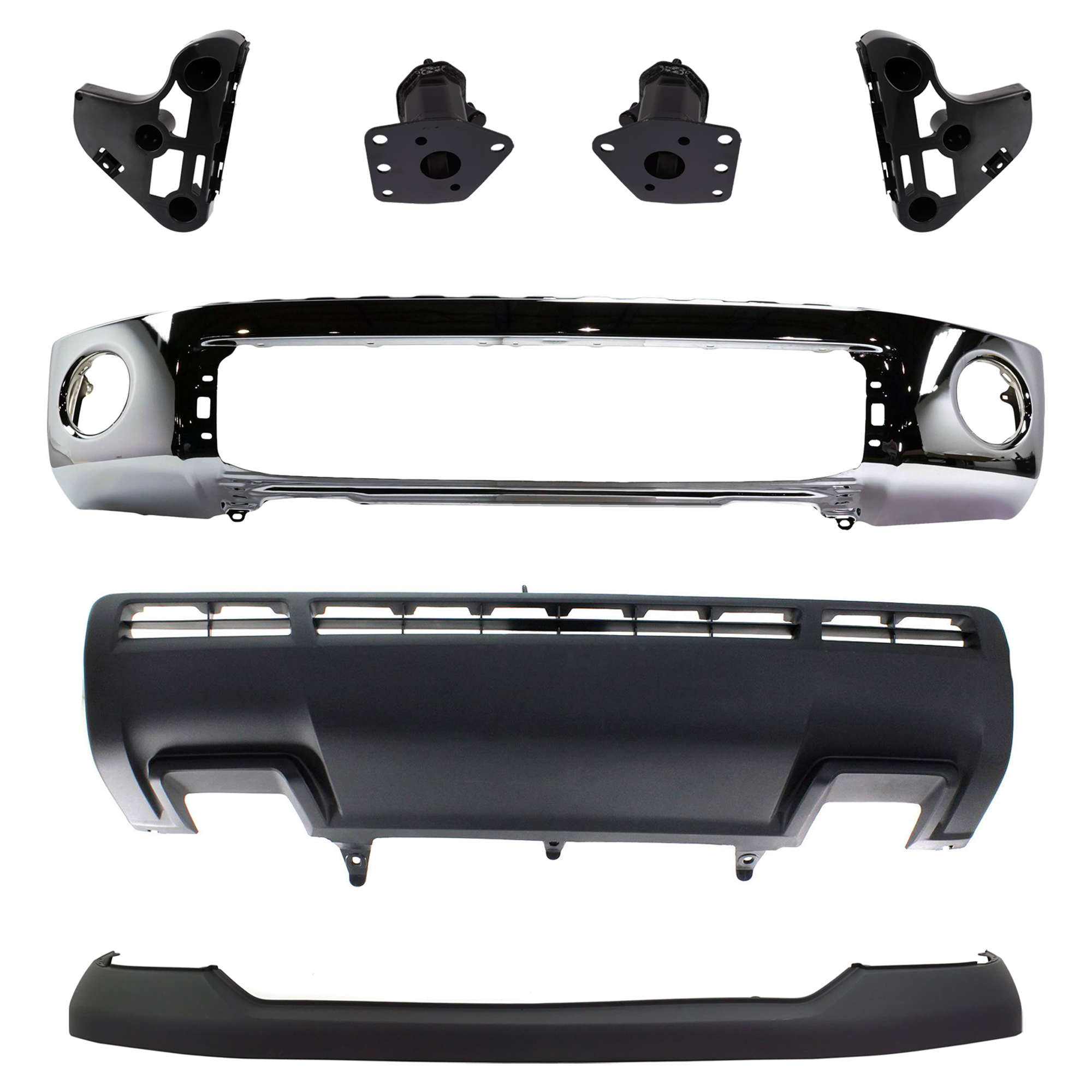 AM TUNDRA 10-13 FRONT BUMPER 7 pc kit w Valance Bumper Cover and Bumper Bracket SKU KIT 072924 C1022 Partslink TO1002182 TO1067168 TO1067162 TO1066162 TO1067170 TO1066170 TO1014100 TO1095202 OEM 521110C021-520250C010-520260C0