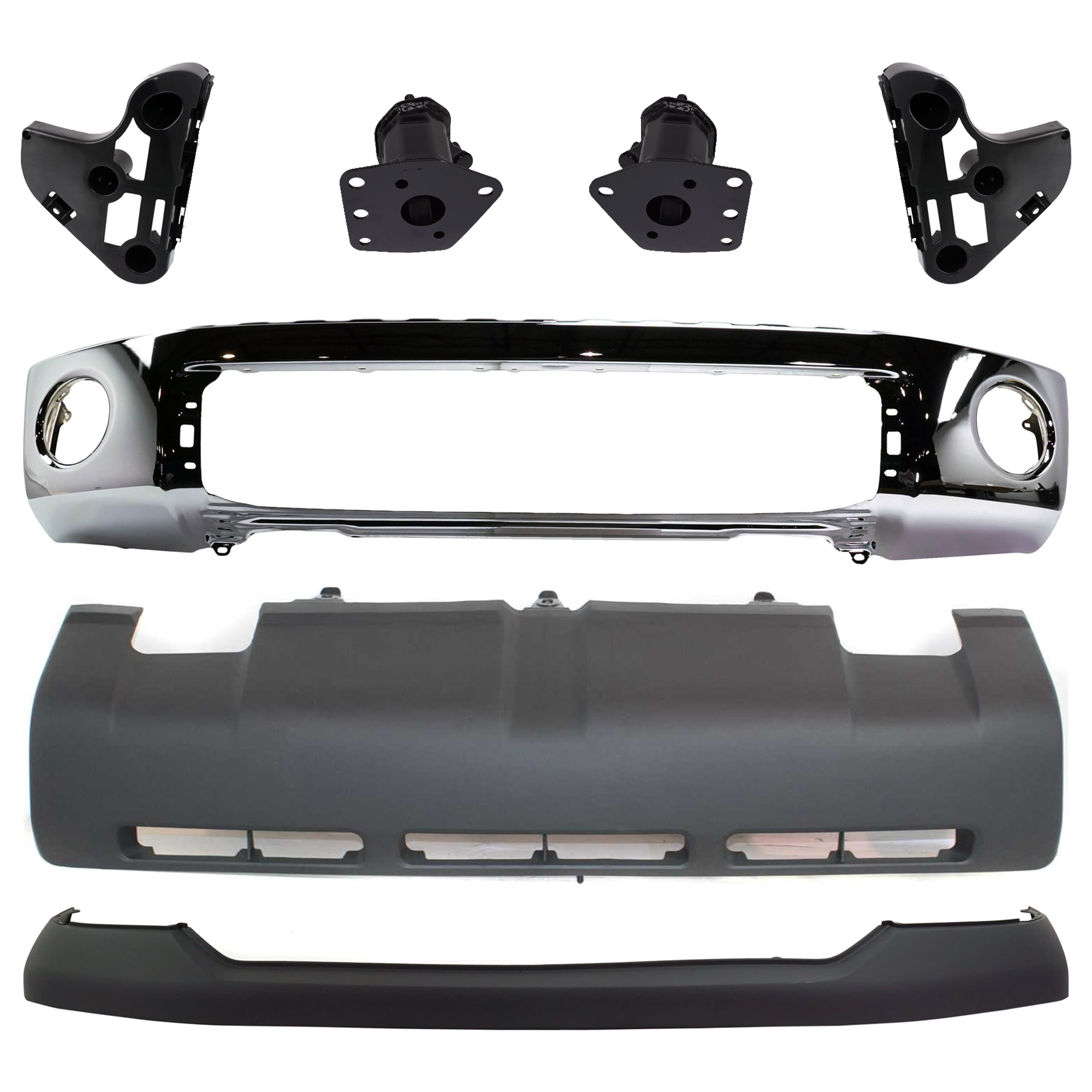 AM TUNDRA 07-09 FRONT BUMPER 7 pc kit w Valance Bumper Cover and Bumper Bracket SKU KIT 072924 C1023 Partslink TO1002182 TO1067168 TO1067162 TO1066162 TO1067170 TO1066170 TO1014100 TO1095199 OEM 521110C021-520250C010-520260C0