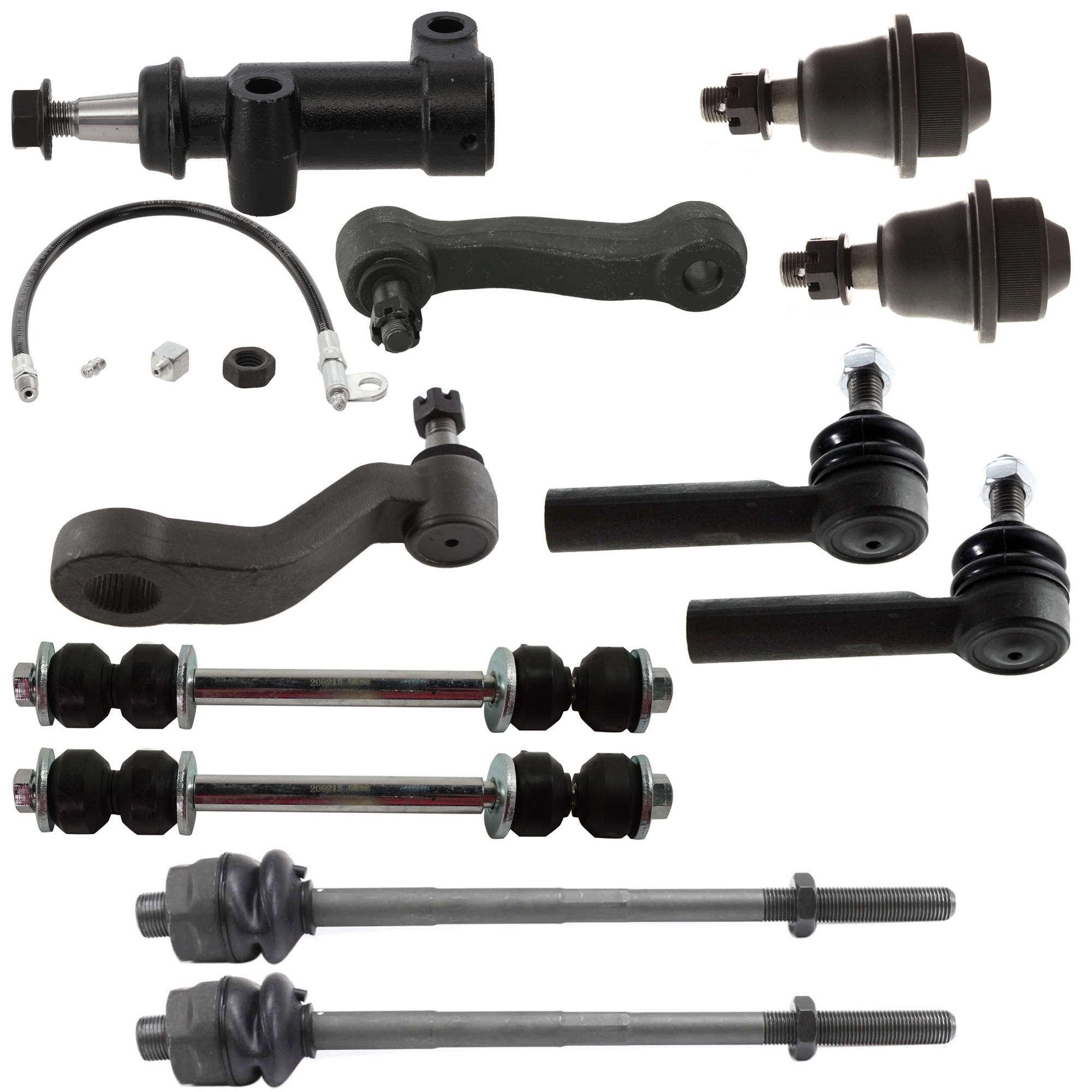 AM SILVERADO SIERRA 01-07 IDLER ARM BRACKET 11 pc Kit with Ball Joint Idler Arm Pitman Arm Sway Bar Link and Tie Rod End SKU KIT 072924 C1042 OEM 190177-2683717-4501123-1247