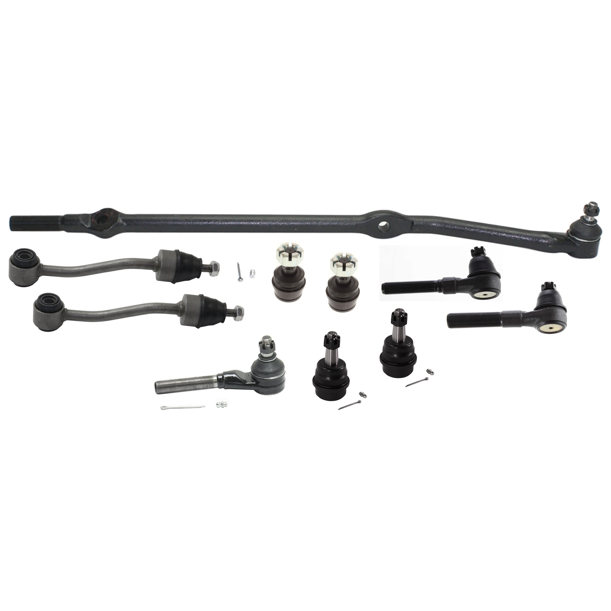 AM WRANGLER 97-06 FRONT TIE ROD END RH AND LH Inner and Outer 10 pc kit with Ball Joint and Sway Bar Link SKU KIT 072924 C1103 OEM 52087887-10459-46D2117A 835002