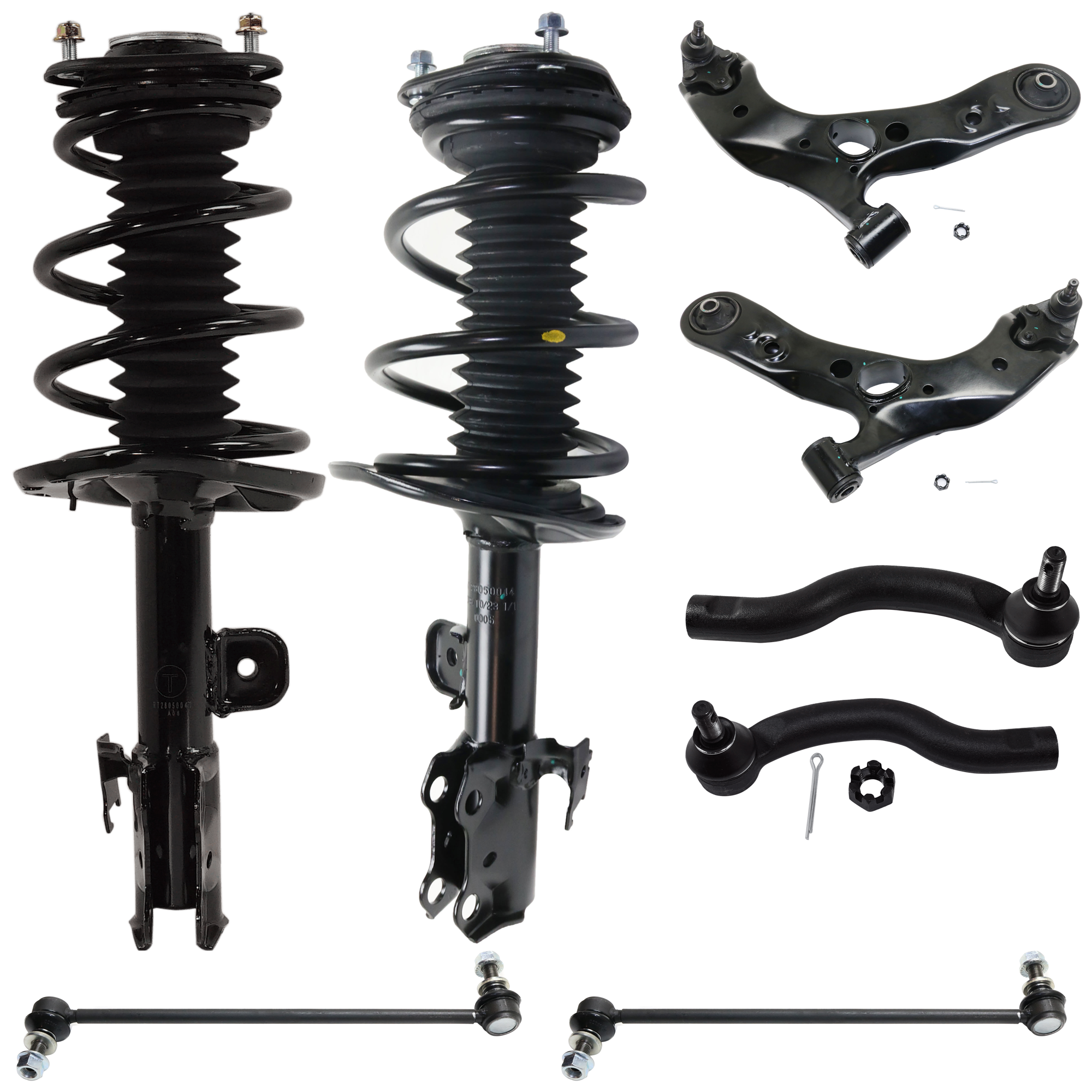 AM RAV4-06-12 FRONT SUSPENSION KIT RH AND LH 8 pc Kit with Control Arm Tie Rod End and Sway Bar Link SKU KIT 072924 C1182 OEM 4806842050-480680R010-48069420