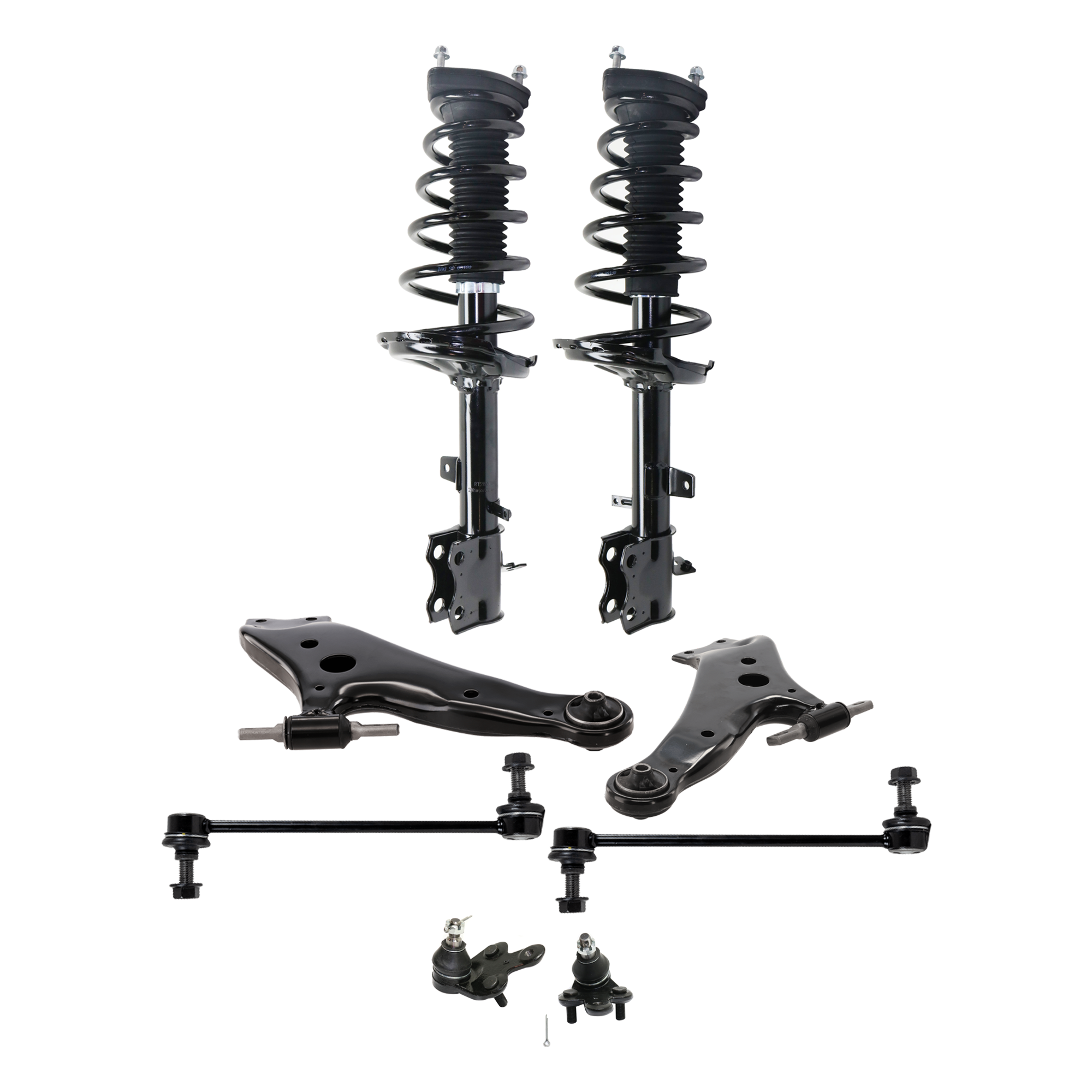 AM HIGHLANDER 09-13 REAR SHOCK ABSORBER RH AND LH Gas Charged Twin tubed 8 pc kit with Ball joint Control Arm and Sway Bar Link SKU KIT 072924 C1183 OEM 811652 SR4447-272490-15923