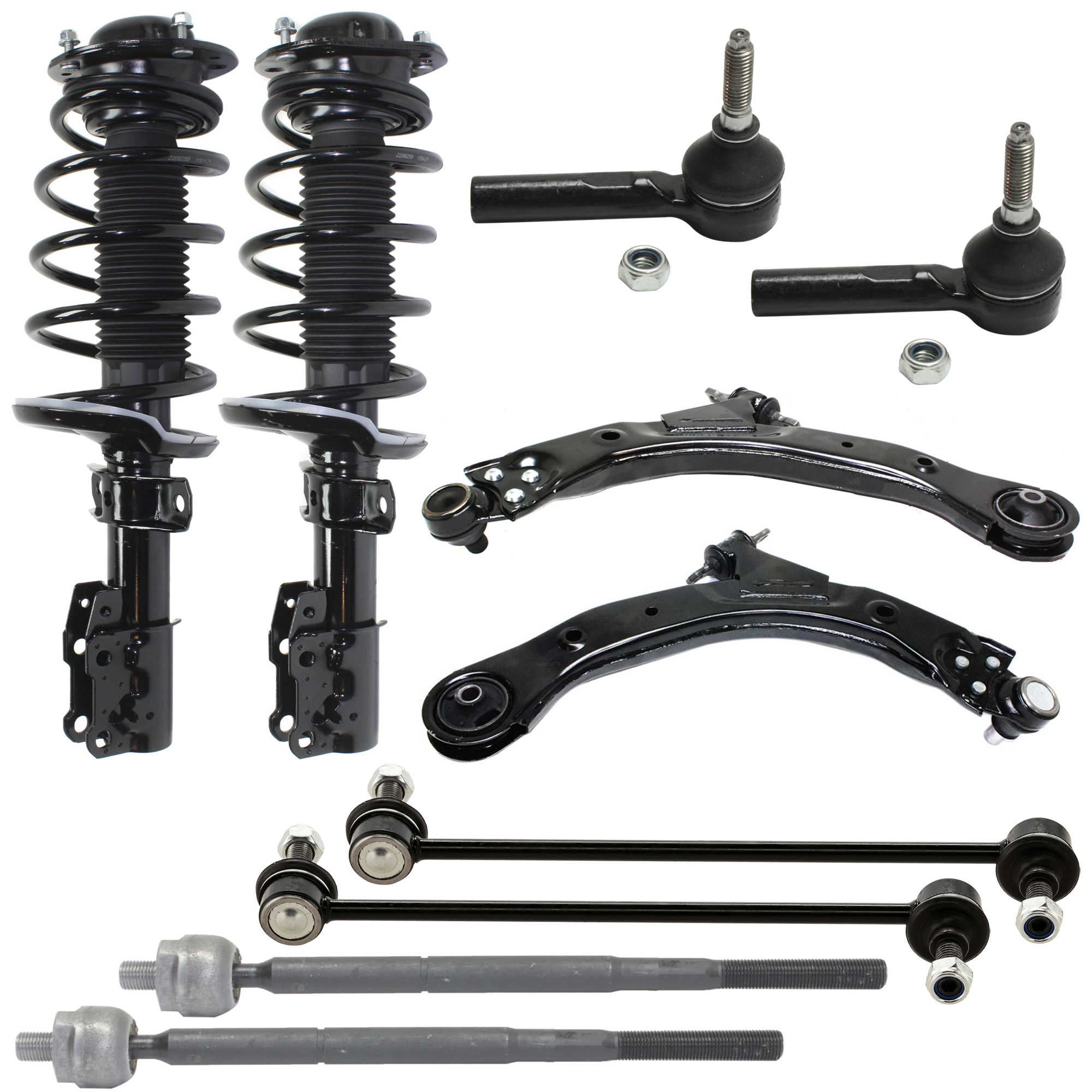 AM COBALT 05-10 FRONT SUSPENSION KIT RH AND LH 10 pc Kit with Control Arm Sway Bar Link and Tie Rod End SKU KIT 072924 C1205 OEM 25984681-25984680-10368516-889