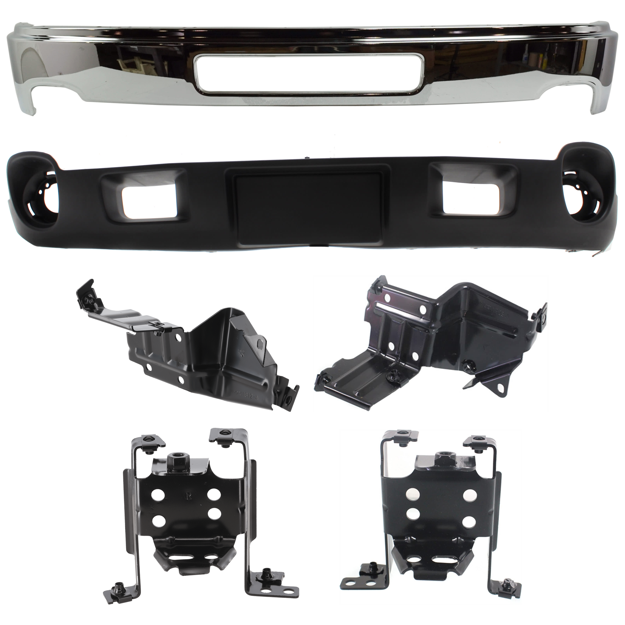 AM SIERRA 2500-3500 HD 11-14 FRONT BUMPER 6 pc kit Bumper Cover and Bumper Bracket SKU KIT 072924 C1267 Partslink GM1002839 GM1062103 GM1063103 GM1063102 GM1062102 GM1092216 OEM 25998989-25832375-25832376-258