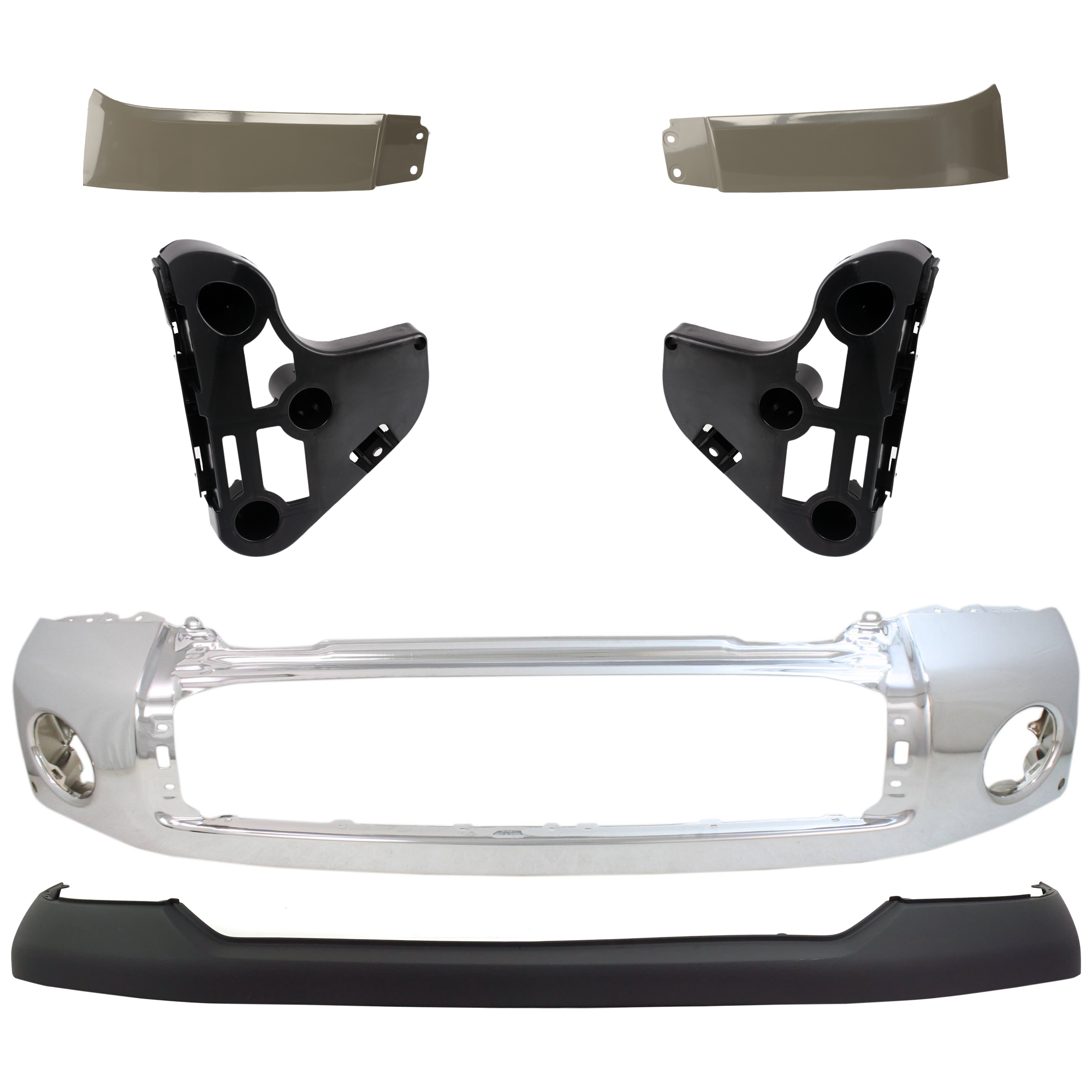 AM TUNDRA 07-13 FRONT BUMPER 6 pc kit w Bumper Cover Headlight Filler and Bumper Bracket SKU KIT 072924 C1271 Partslink TO1002181 TO1067170 TO1066170 TO1014100 TO1243100 TO1242100 OEM 521110C901-521150C060-521160C0