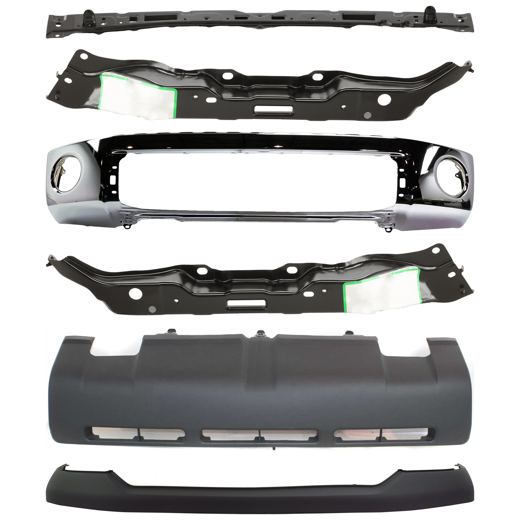 AM TUNDRA 07-09 FRONT BUMPER 6 pc kit w Valance Bumper Cover and Bumper Retainer SKU KIT 072924 C1279 Partslink TO1002182 TO1014100 TO1032108 TO1033108 TO1010102 TO1095199 OEM 521110C021-521290C901-525380C0