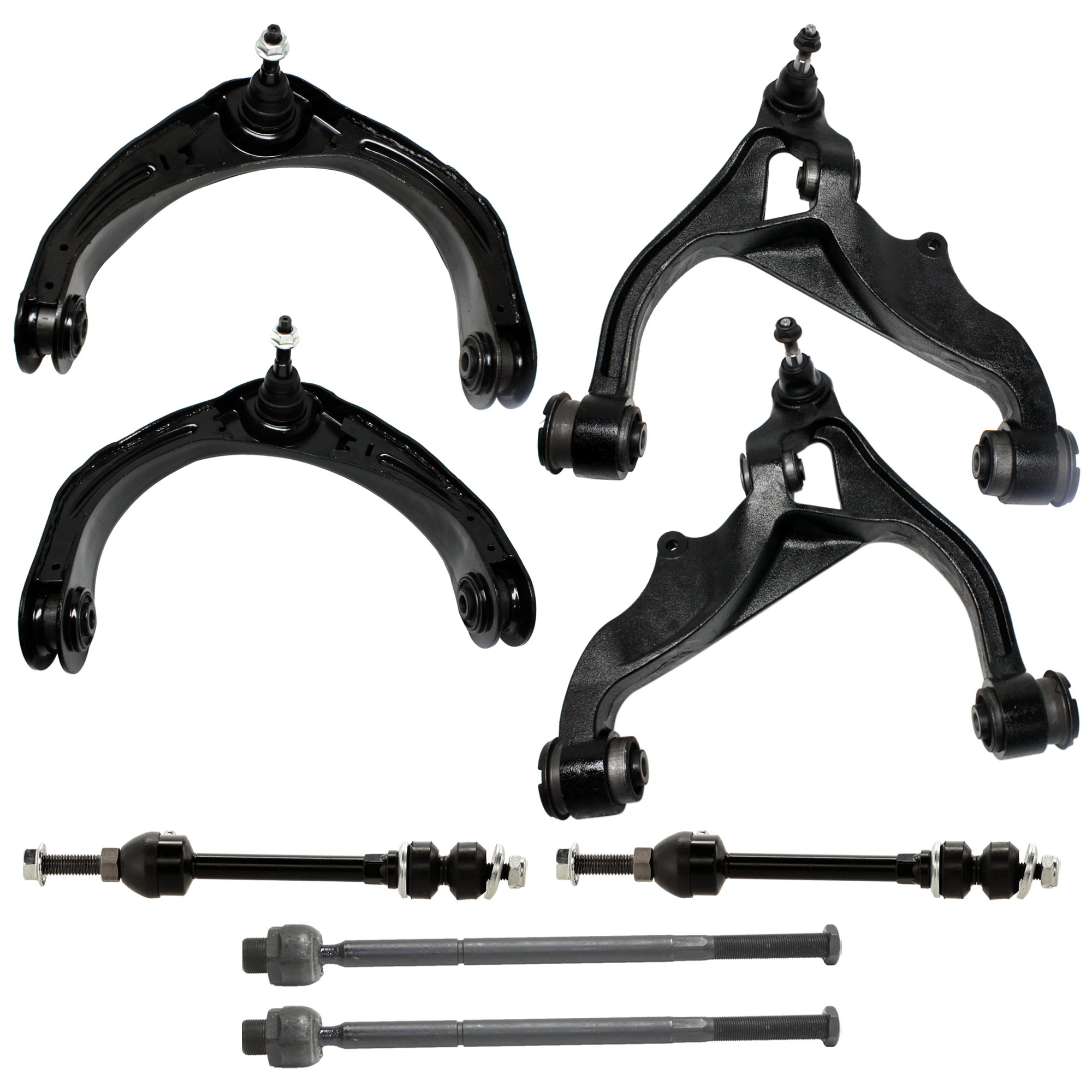 AM RAM FULL SIZE PICKUP 06-23 FRONT CONTROL ARM RH AND LH Upper and Lower 8 pc Kit with Sway Bar Link and Tie Rod End SKU KIT 072924 C1314 OEM 55366438AE 55366438AG 55366438