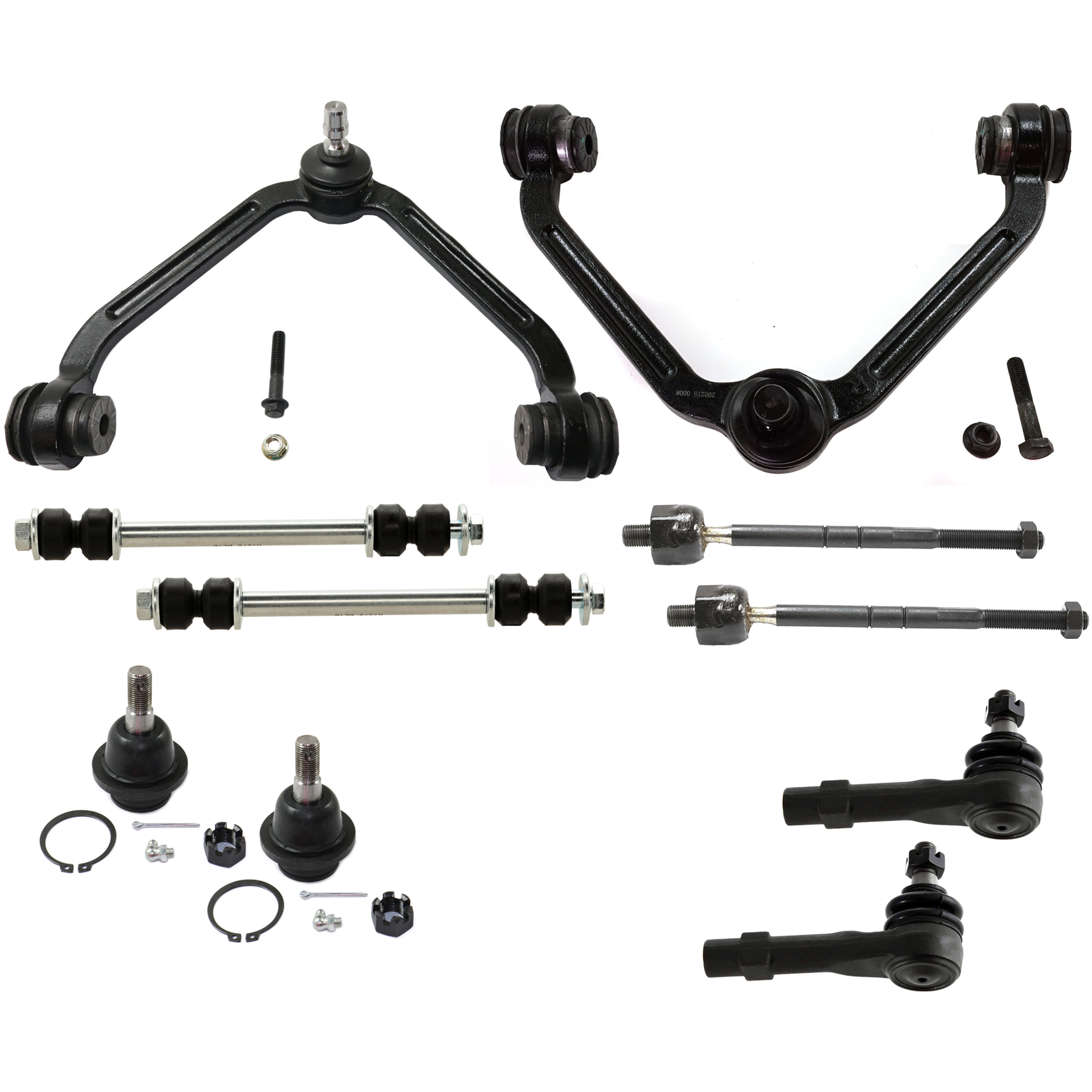 AM B3000 B4000-98-01 FRONT CONTROL ARM RH AND LH Upper w ball joint s 10 pc Kit with Ball Joint Sway Bar Link and Tie Rod End SKU KIT 072924 C1324 OEM 2L5Z3082AA 3L5Z3084AA 6L5Z30