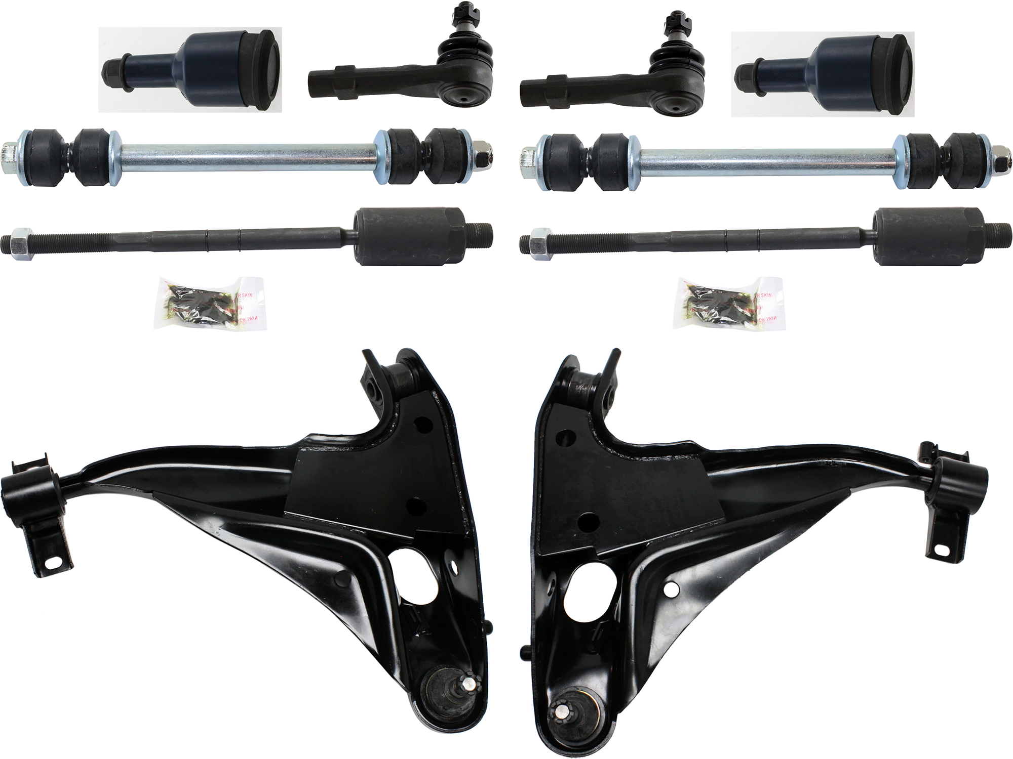 AM EXPLORER MOUNTAINEER 02-03 FRONT CONTROL ARM RH AND LH w ball joint s 10 pc Kit with Ball Joint Sway Bar Link and Tie Rod End SKU KIT 072924 C1333 OEM 2L2Z3078AA MCS0E14-2L2Z3079A