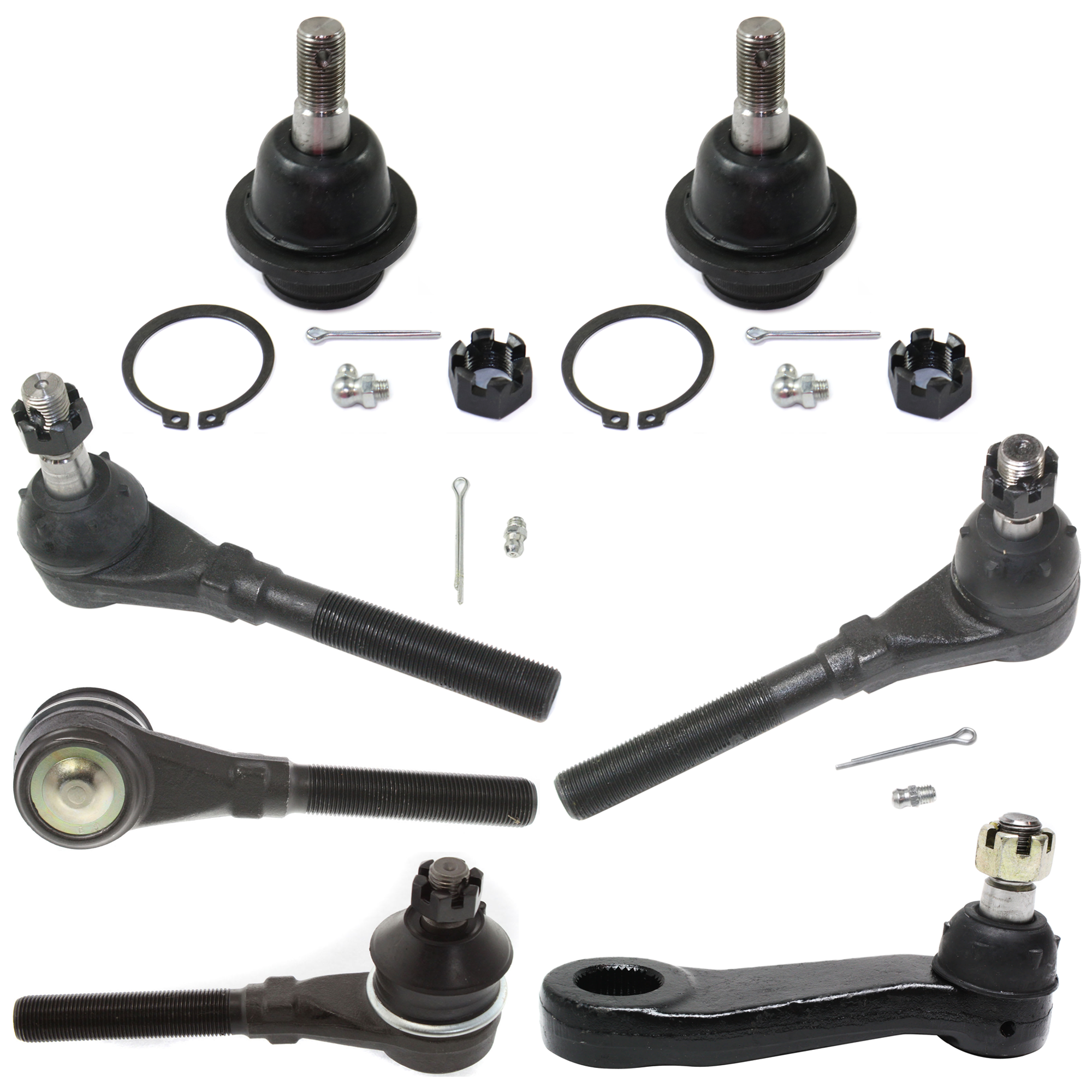 AM F SERIES 97-04 PITMAN ARM 7 pc Kit with Ball Joint and Tie Rod End SKU KIT 072924 C1347 OEM 190150-985502-2681666-44510