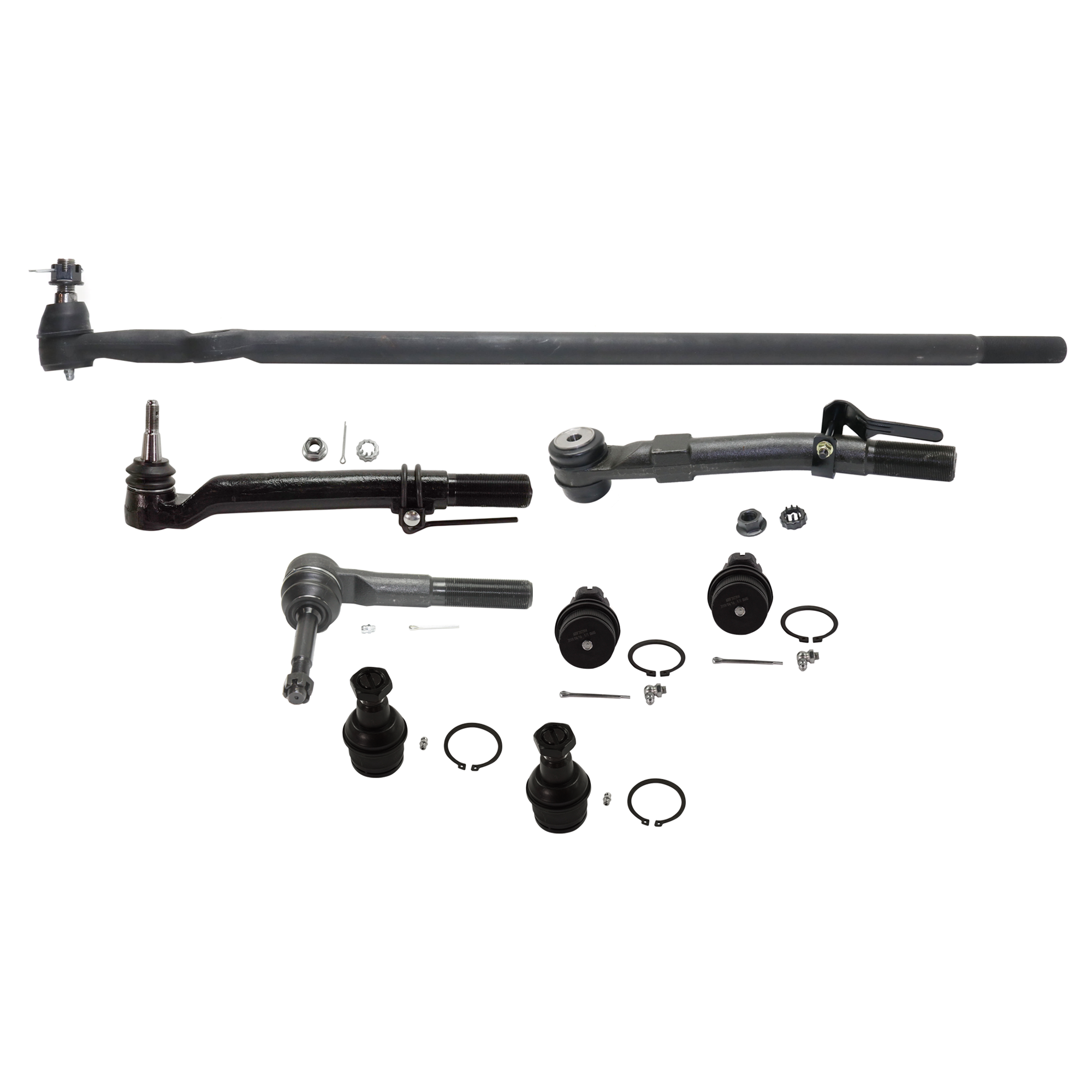 AM F SERIES SUPER DUTY 08-10 FRONT TIE ROD RH AND LH Outer 8 pc kit with Ball Joint and Drag Link SKU KIT 072924 C1355 OEM 5C3Z3A131HA BC3Z3A131F BC3Z3