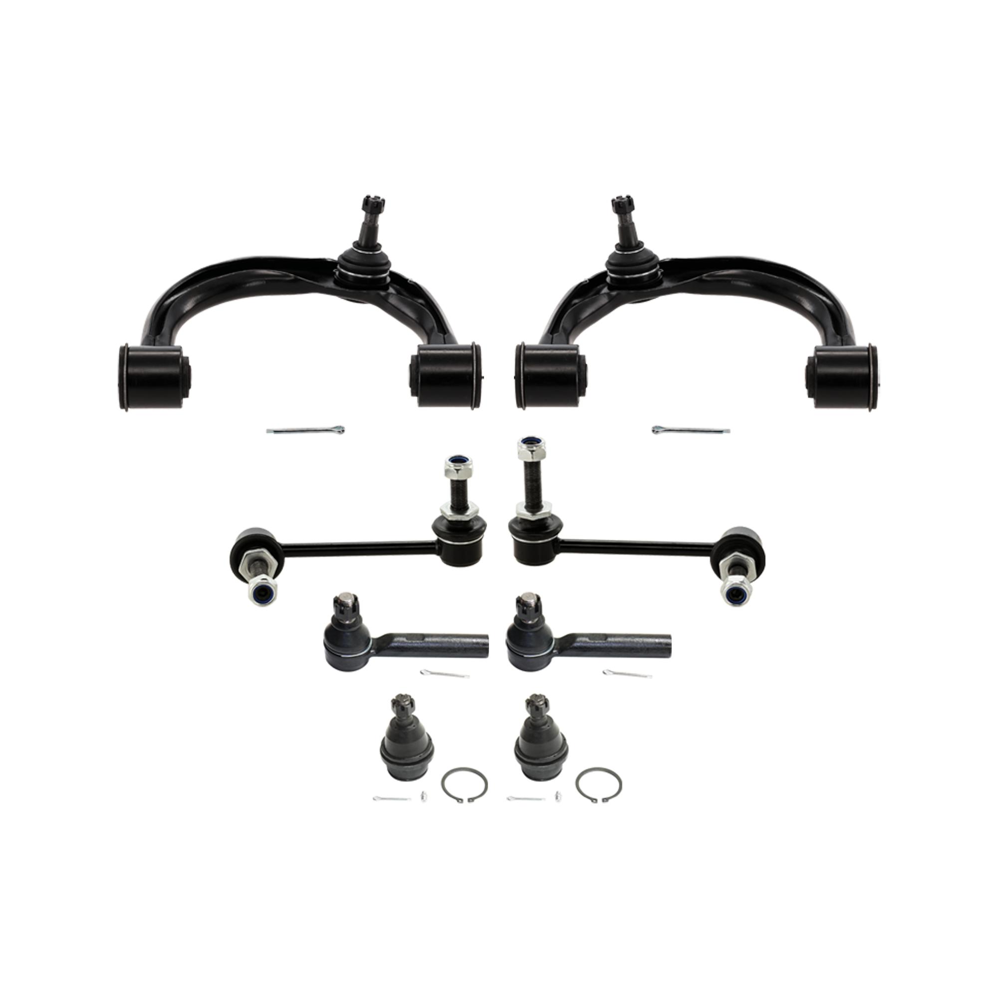 AM 4RUNNER GX470-03-09 FRONT CONTROL ARM RH AND LH Upper w ball joint s 8 pc Kit with Ball Joint Sway Bar Link and Tie Rod End SKU KIT 072924 C1459 OEM 4861060050-4861060070-48630600