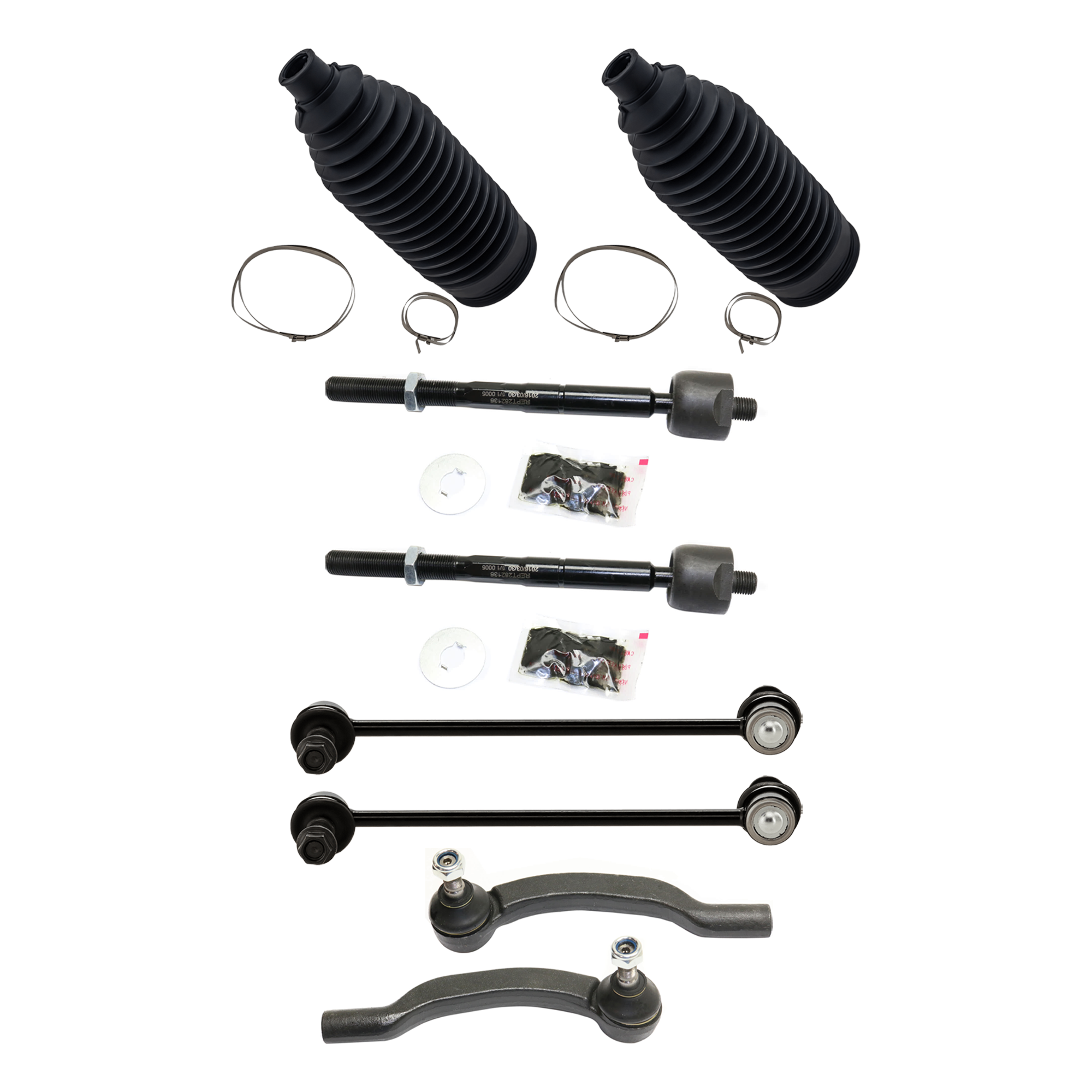AM SIENNA 04-10 FRONT TIE ROD END RH AND LH Inner and Outer 10 pc kit with Ball Joint Steering Rack Boot and Sway Bar Link SKU KIT 072924 C1464 OEM 1015314-2693408-4012071-454600