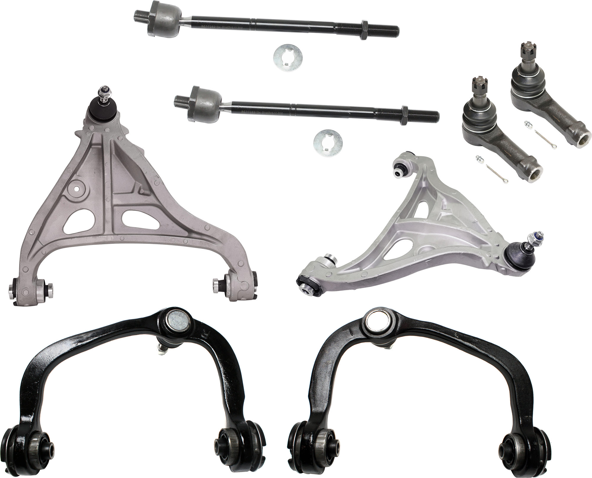AM F 150-04-06 FRONT SUSPENSION KIT RH AND LH Inner and Outer 8 pc Kit with Control Arm and Tie Rod End SKU KIT 072924 C1478 OEM 4L3Z3085AB 6L3Z3085AL 7L1Z3085