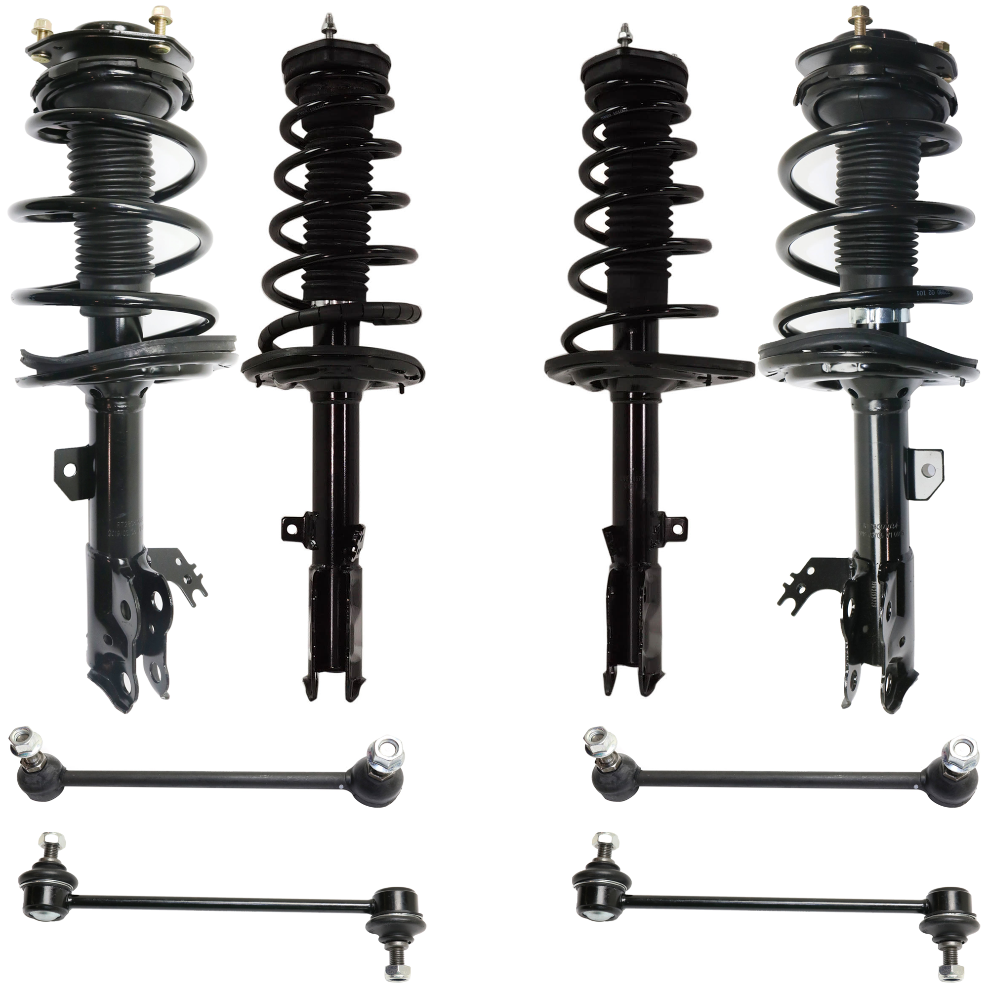 AM CAMRY 12-17 FRONT AND REAR FULLY LOADED STRUT RH AND LH 8 pc kit with Sway Bar Links SKU KIT 072924 C1579