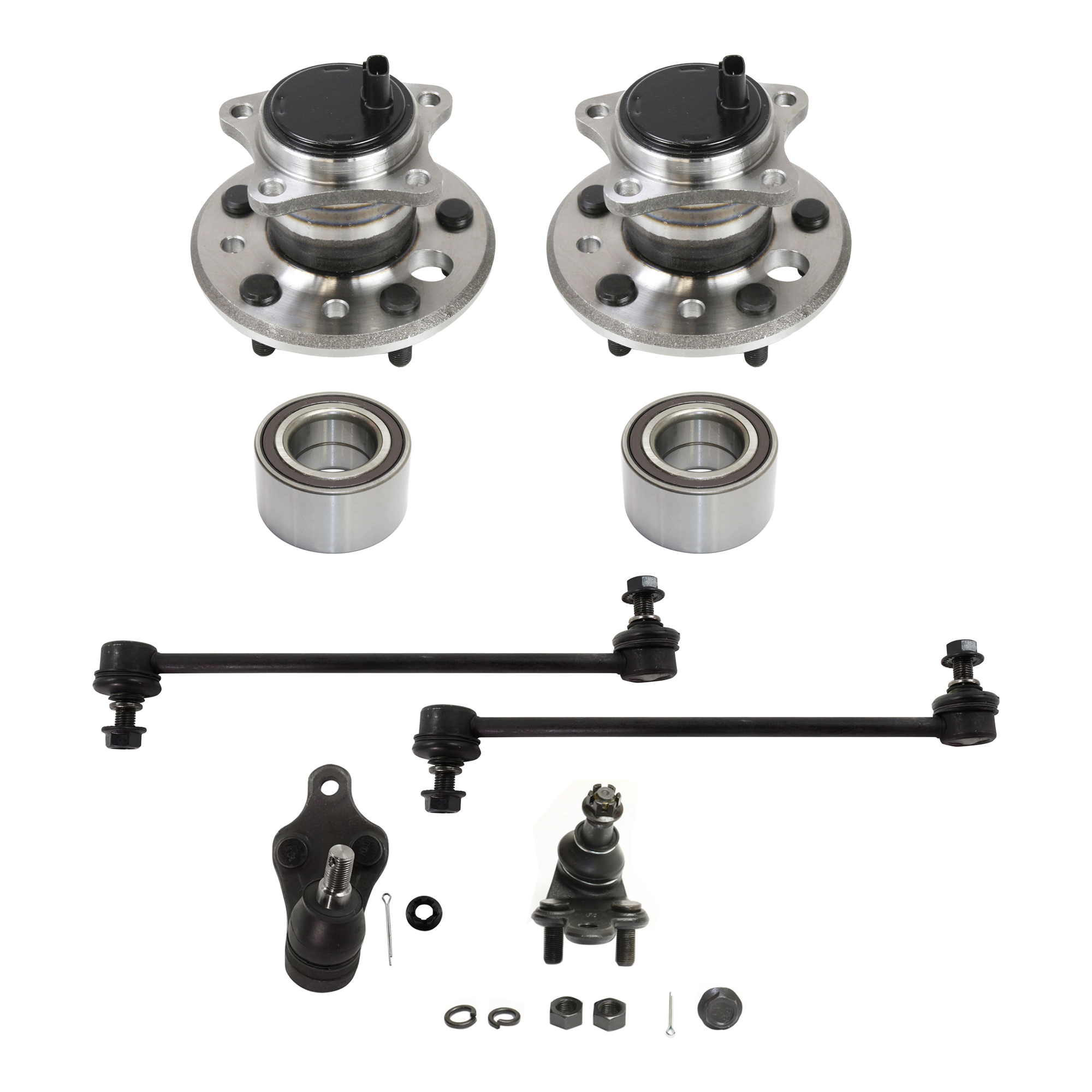 AM ES350-07-12 REAR HUB ASSEMBLY RH AND LH 8 pc kit with Ball Joints Sway Bar Links and Wheel Bearings SKU KIT 072924 C1599 OEM 4246048011-1015839-2601652-260