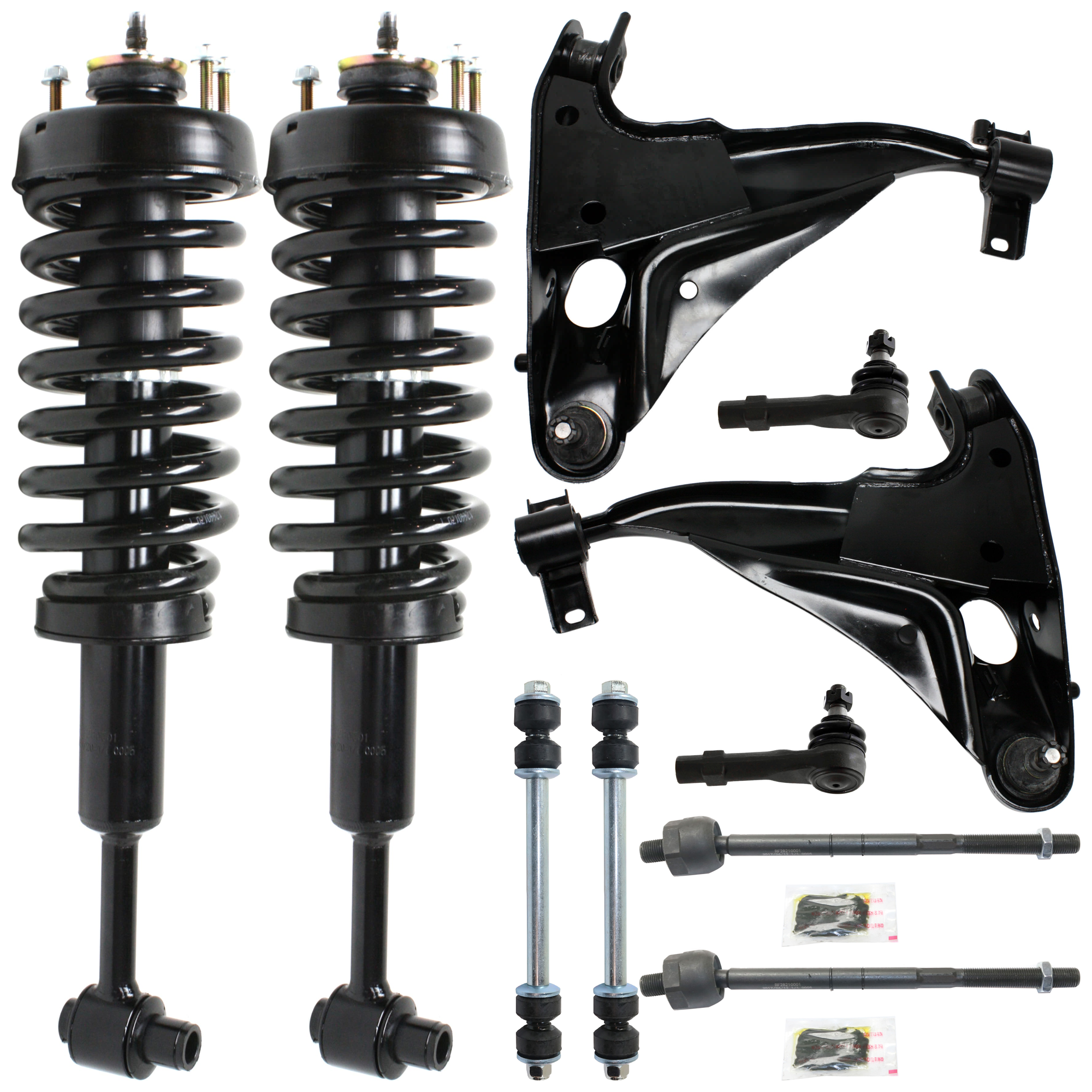 AM EXPLORER MOUNTAINEER 02-03 FRONT CONTROL ARM RH AND LH 10 pc kit with Control Arm Sway Bar Link and Tie Rod End SKU KIT 072924 C1607 OEM 3U2Z18124PAA 2L2Z3078AA MCS0E1