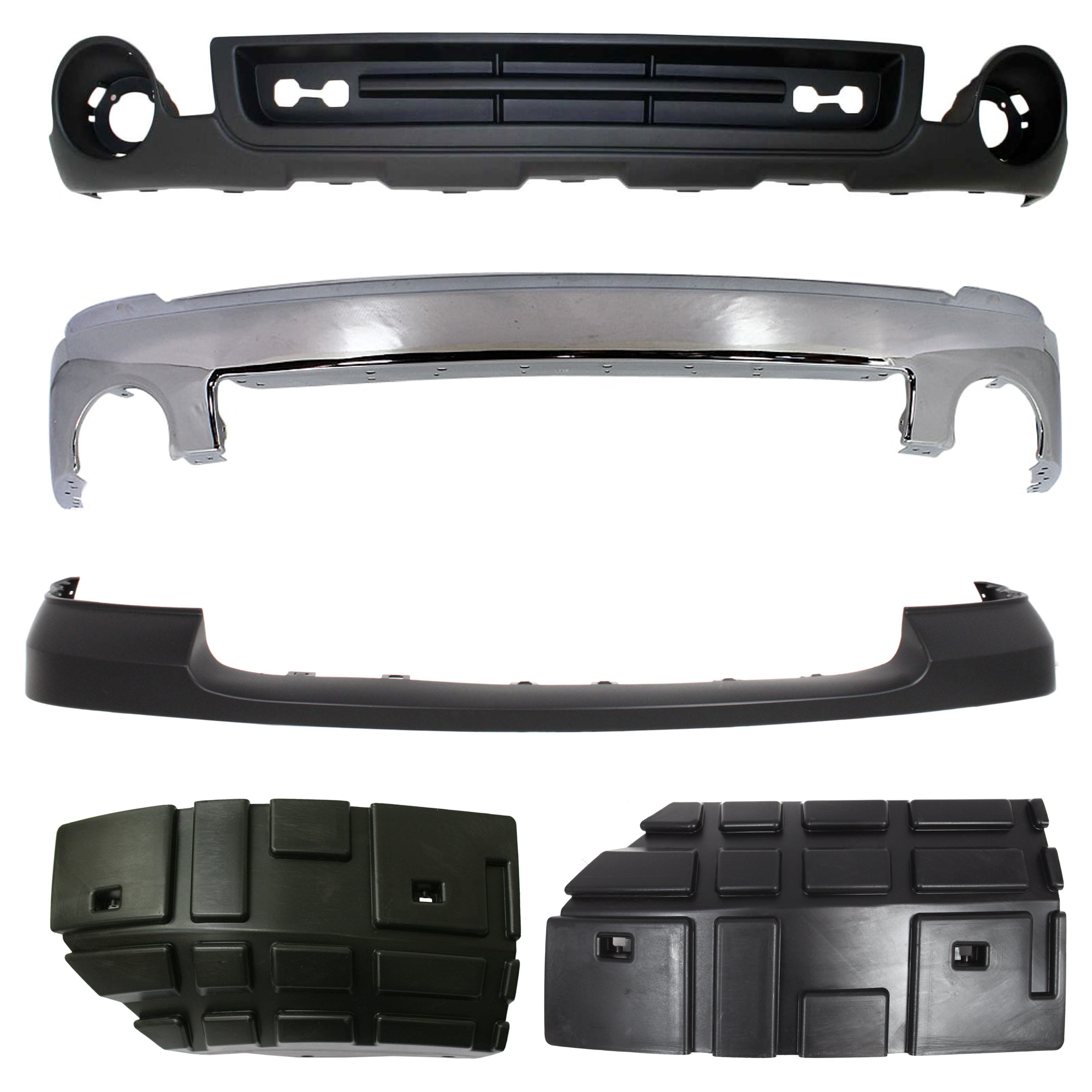 AM SIERRA 1500-07-13 FRONT BUMPER 5 pc kit Bumper Cover Valance and Bumper Retainer SKU KIT 072924 C1639 Partslink GM1002833 GM1014102 GM1042108 GM1043108 GM1015100 OEM 15901505-25783584-20880922-208