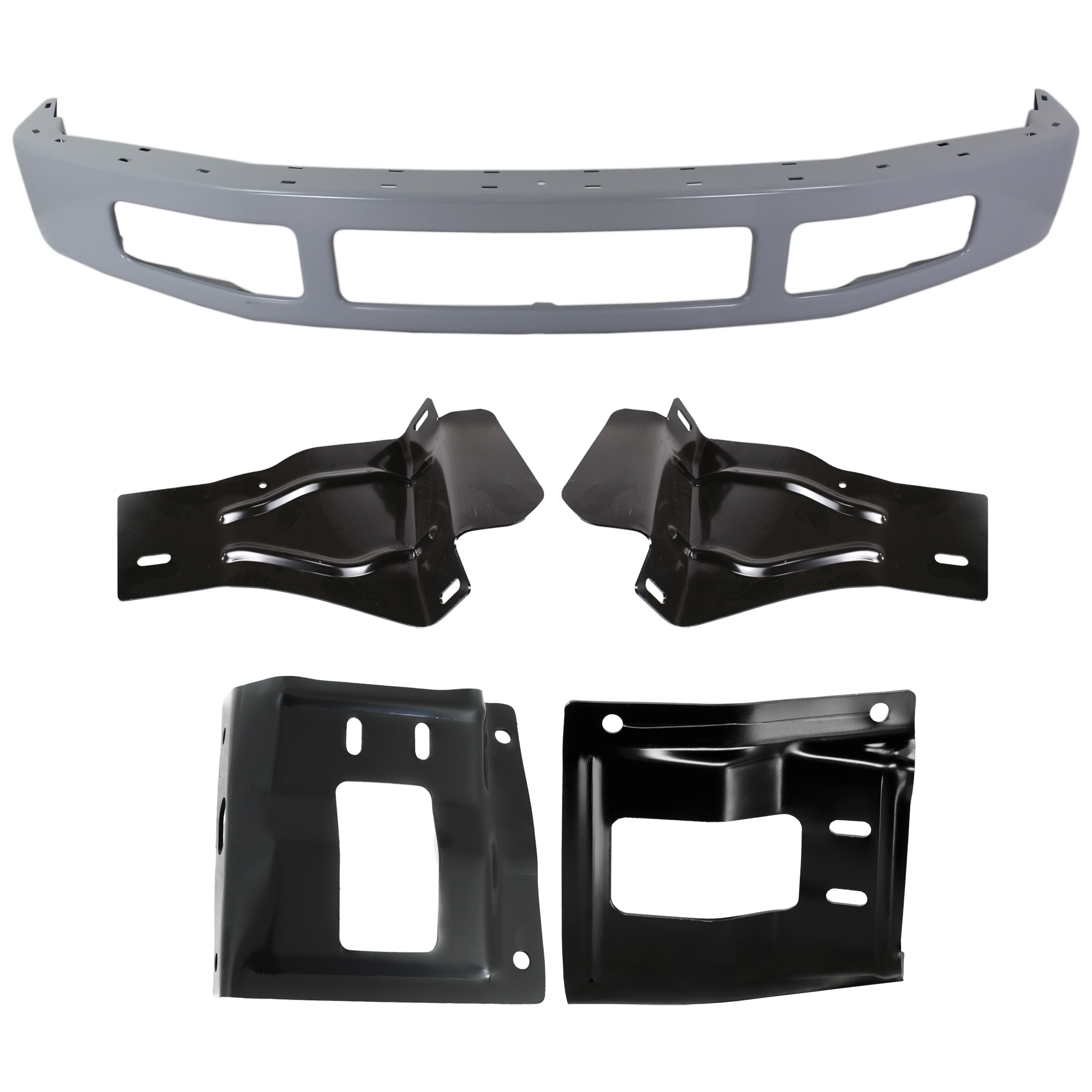 AM F 250 F 350 SUPER DUTY 08-10 FRONT BUMPER 5 pc kit w Bumper Bracket SKU KIT 072924 C1655 Partslink FO1002403 FO1066174 FO1067174 FO1066173 FO1067173 OEM 8C3Z17757CPTM 8C3Z17B837A 8C3Z
