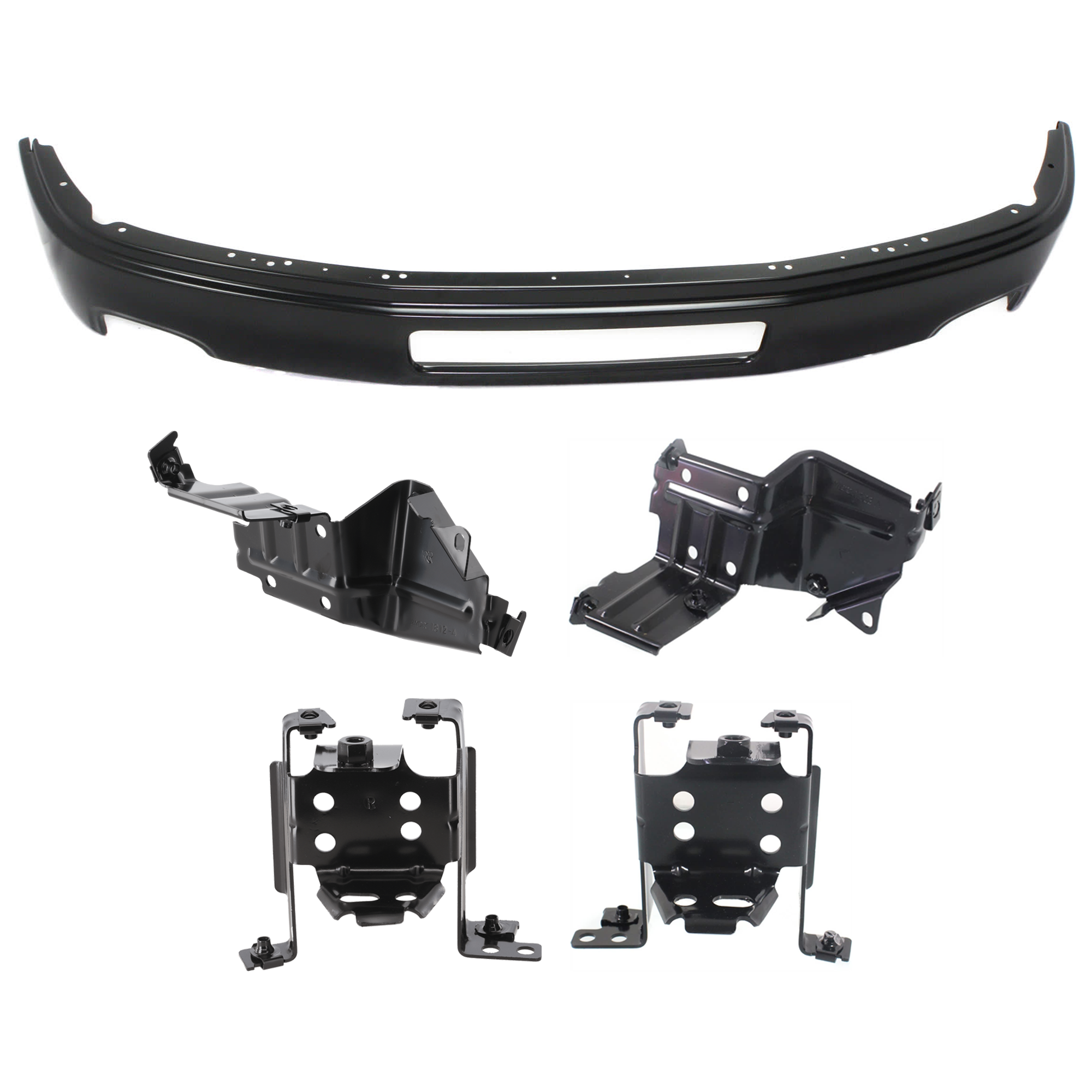 AM SIERRA 2500-3500 HD 11-14 FRONT BUMPER 5 pc kit w Bumper Cover Valance and Bumper Bracket SKU KIT 072924 C1667 Partslink GM1002840 GM1062103 GM1063103 GM1063102 GM1062102 OEM 23123402-25832375-25832376-258