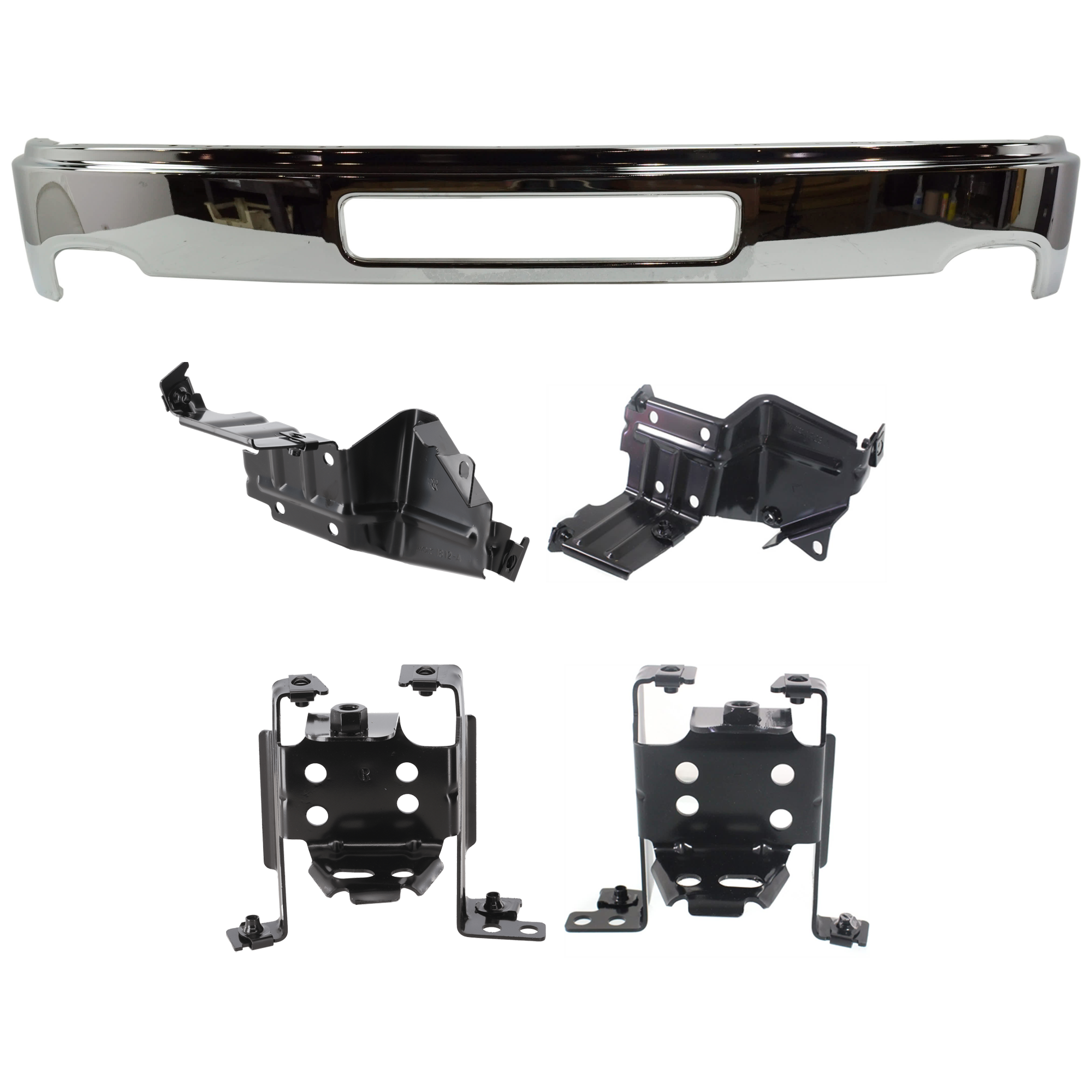 AM SIERRA 2500-3500 HD 11-14 FRONT BUMPER 5 pc kit w Bumper Bracket SKU KIT 072924 C1668 Partslink GM1002839 GM1062103 GM1063103 GM1063102 GM1062102 OEM 25998989-25832375-25832376-258