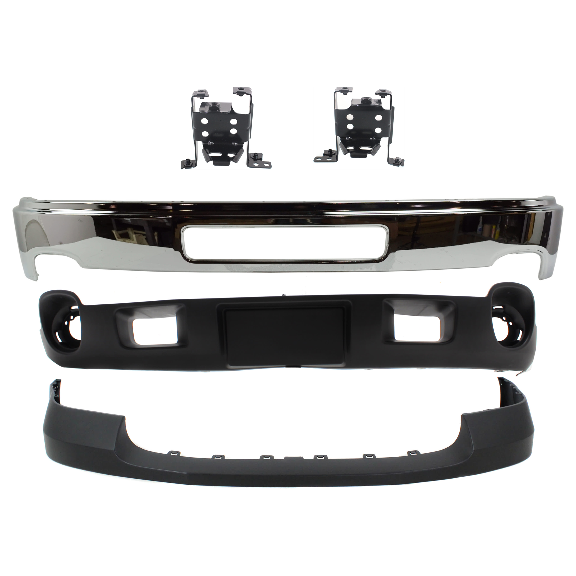 AM SIERRA 2500-3500 HD 11-14 FRONT BUMPER 5 pc kit w Bumper Bracket and Valance SKU KIT 072924 C1669 Partslink GM1002839 GM1063102 GM1062102 GM1014105 GM1092216 OEM 25998989-25832381-25832380-227