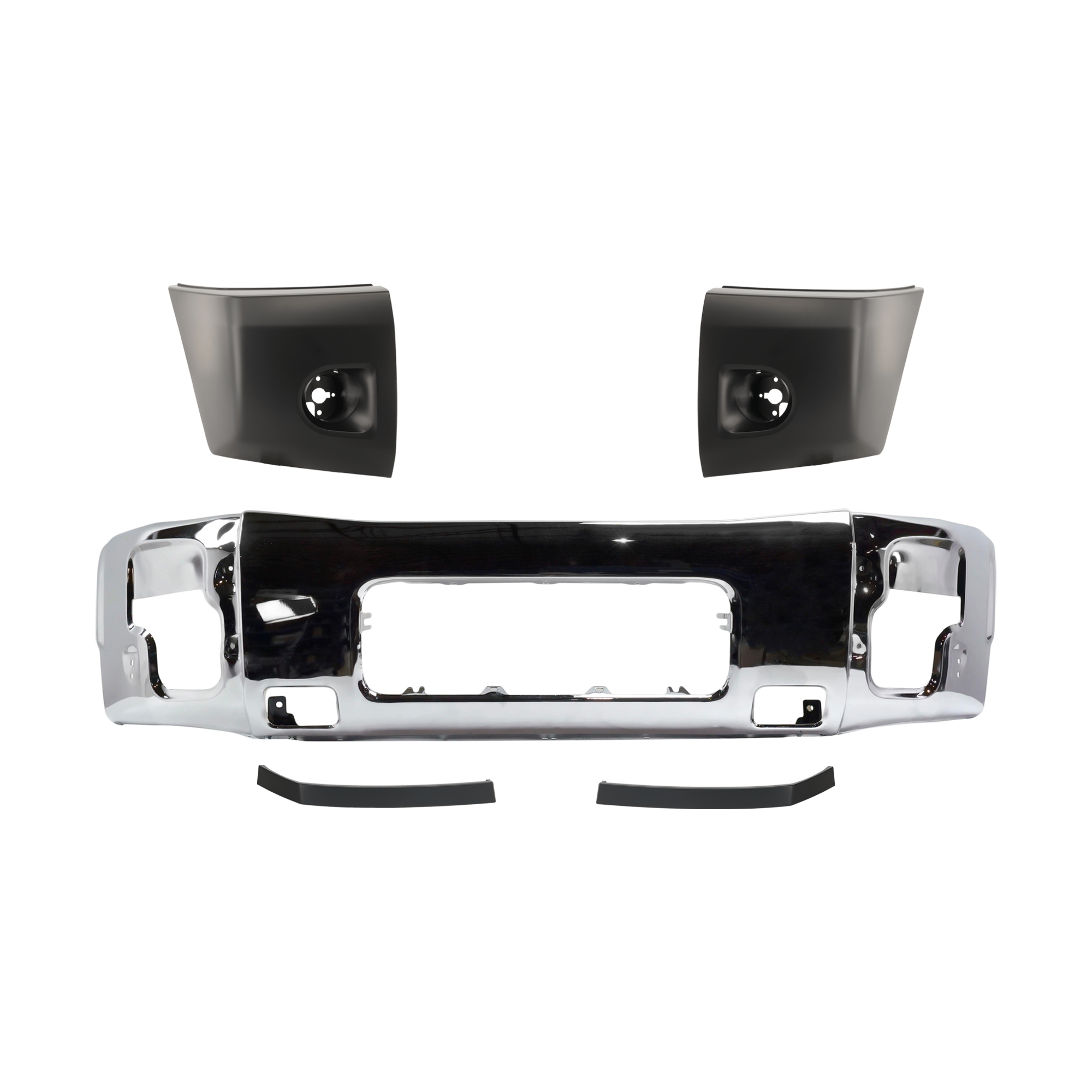 AM TITAN 08-15 FRONT BUMPER 5 pc. Kit w Bumper End and Bumper Trim SKU KIT 072924 C1674 Partslink NI1002136 NI1005148 NI1004148 NI1088106 NI1089106 OEM 62022ZR08A 62024ZR00A 62025ZR0