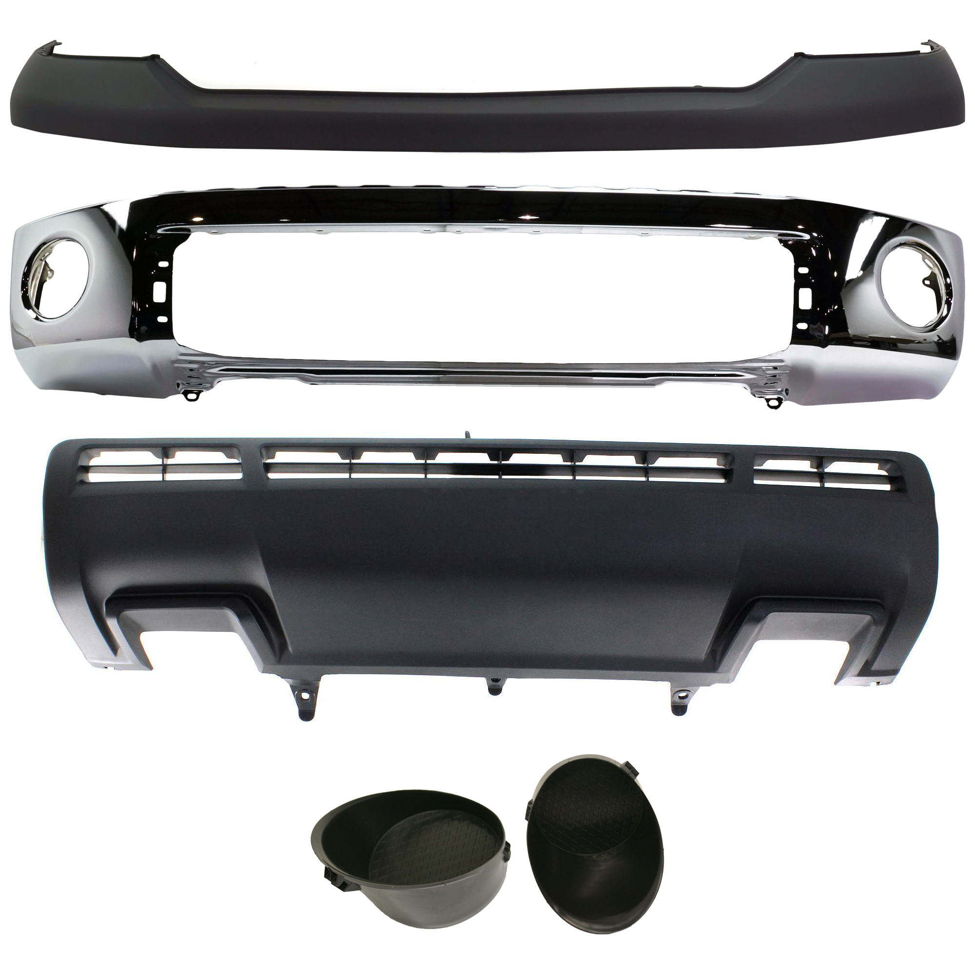 AM TUNDRA 10-13 FRONT BUMPER 5 pc kit w Valance Bumper Cover and Fog Light Cover SKU KIT 072924 C1682 Partslink TO1002182 TO1014100 TO1038123 TO1039123 TO1095202 OEM 521110C021-521290C901-521280C0