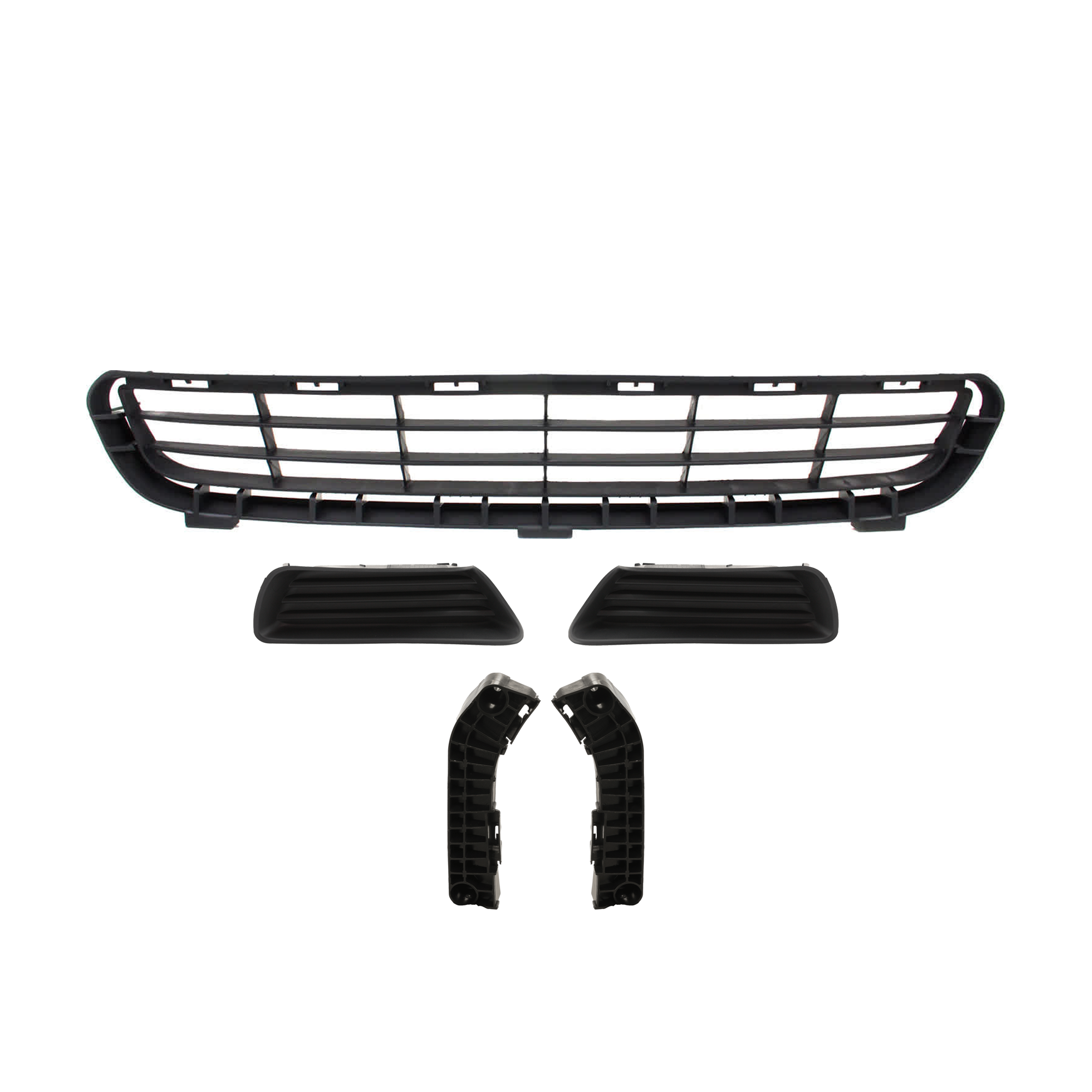 AM CAMRY 07-09 FRONT BUMPER GRILLE Textured Black 5 pc Kit with Bumper Bracket and Fog Light Cover SKU KIT 072924 C1684 Partslink TO1036103 TO1043108 TO1042108 TO2598103 TO2599103 OEM 5311206010-5253506030-52536060