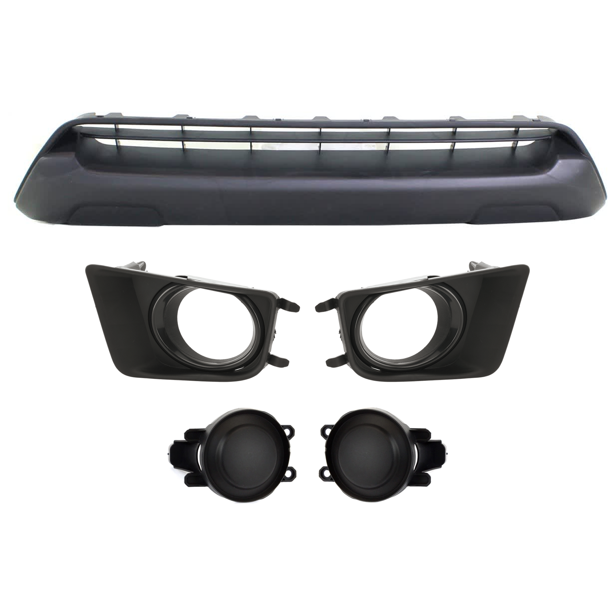 AM TACOMA 12-15 FRONT BUMPER GRILLE Textured Black 5 pc Kit with Fog Light Cover and Fog Light Trim SKU KIT 072924 C1685 Partslink TO1036133 TO1038151 TO1039151 TO1038152 TO1039152 OEM 5311204030-8148204010-81481040