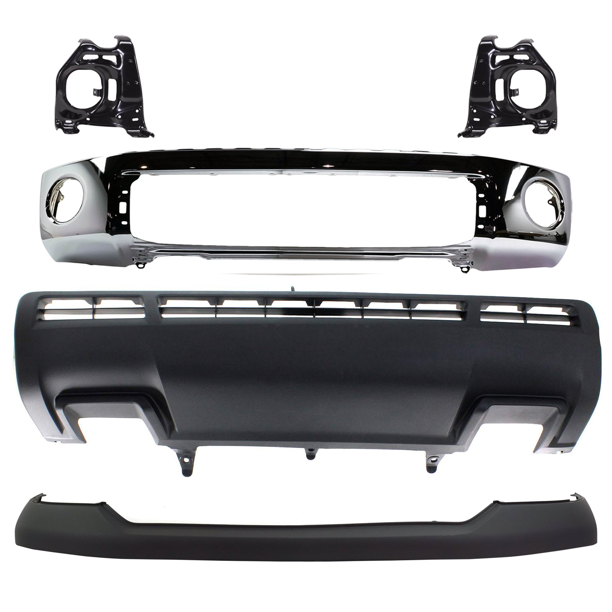 AM TUNDRA 10-13 FRONT BUMPER 5 pc kit w Valance Bumper Cover and Bumper Bracket SKU KIT 072924 C1697 Partslink TO1002182 TO1067166 TO1066166 TO1014100 TO1095202 OEM 521110C021-521410C040-521420C0