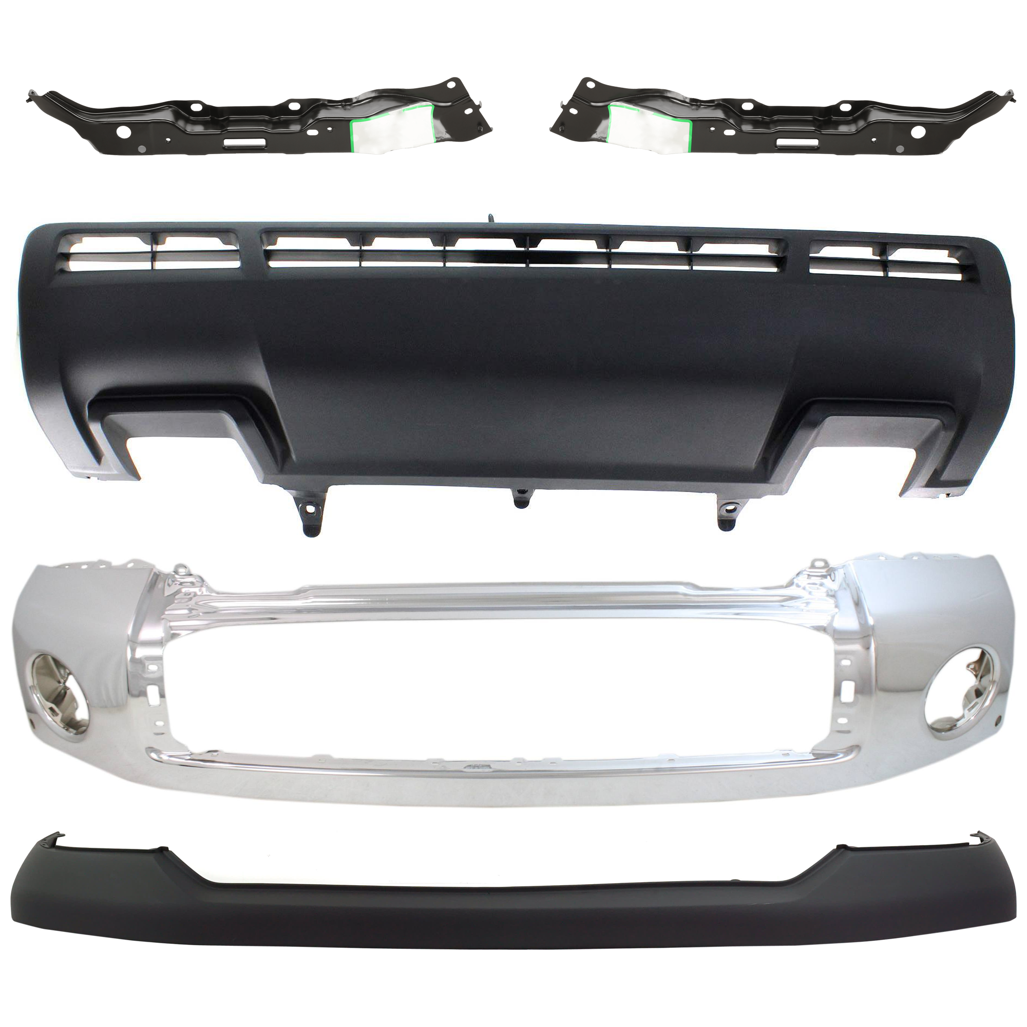 AM TUNDRA 10-13 FRONT BUMPER 5 pc kit w Valance Bumper Cover and Bumper Retainer SKU KIT 072924 C1700 Partslink TO1002181 TO1014100 TO1032108 TO1033108 TO1095202 OEM 521110C901-521290C901-525380C0
