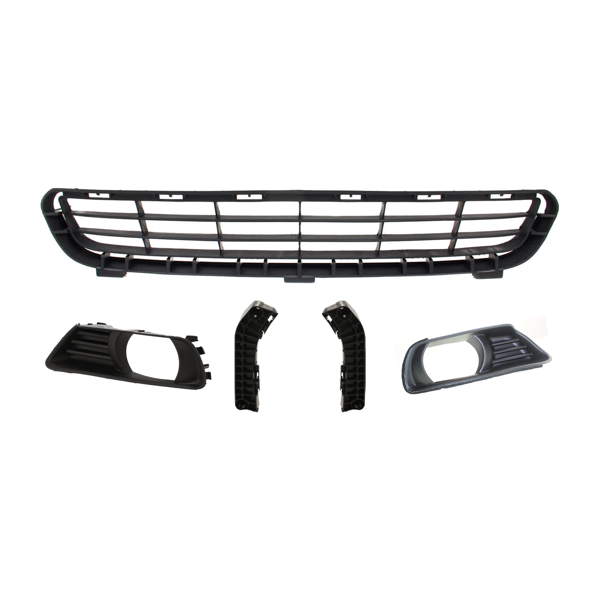 AM CAMRY 07-09 FRONT BUMPER GRILLE Textured Black 5 pc Kit with Bumper Bracket and Fog Light Trim SKU KIT 072924 C1709 Partslink TO1036103 TO1043108 TO1042108 TO2598101 TO2599101 OEM 5311206010-5253506030-52536060