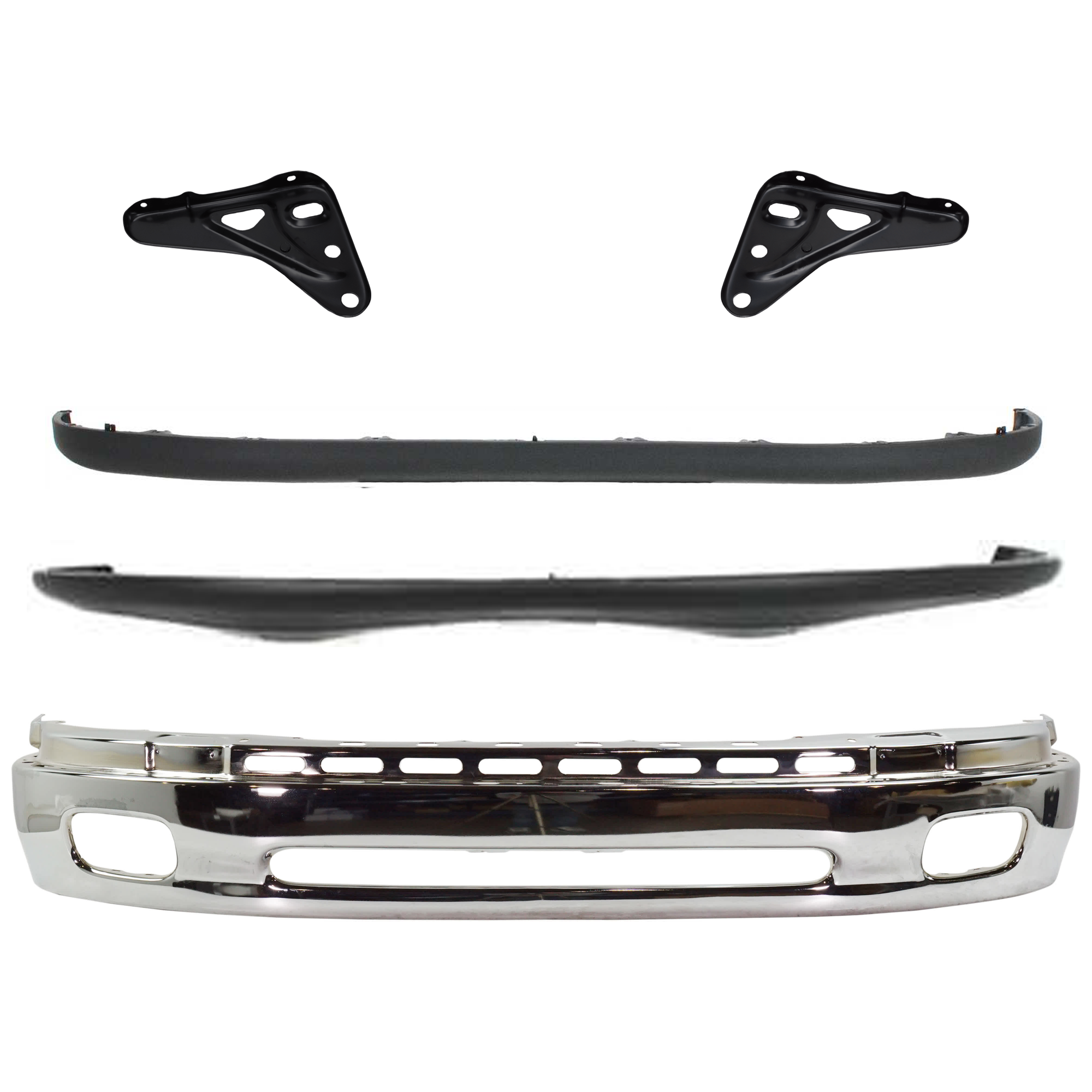 AM TUNDRA 00-06 FRONT BUMPER Lower Chrome Steel Type 5 pc Kit with Bumper Bracket Bumper Cover and Valance SKU KIT 072924 C1714 Partslink TO1002170 TO1066127 TO1067127 TO1000198 TO1095180 OEM 521010C020-521420C010-521410C0