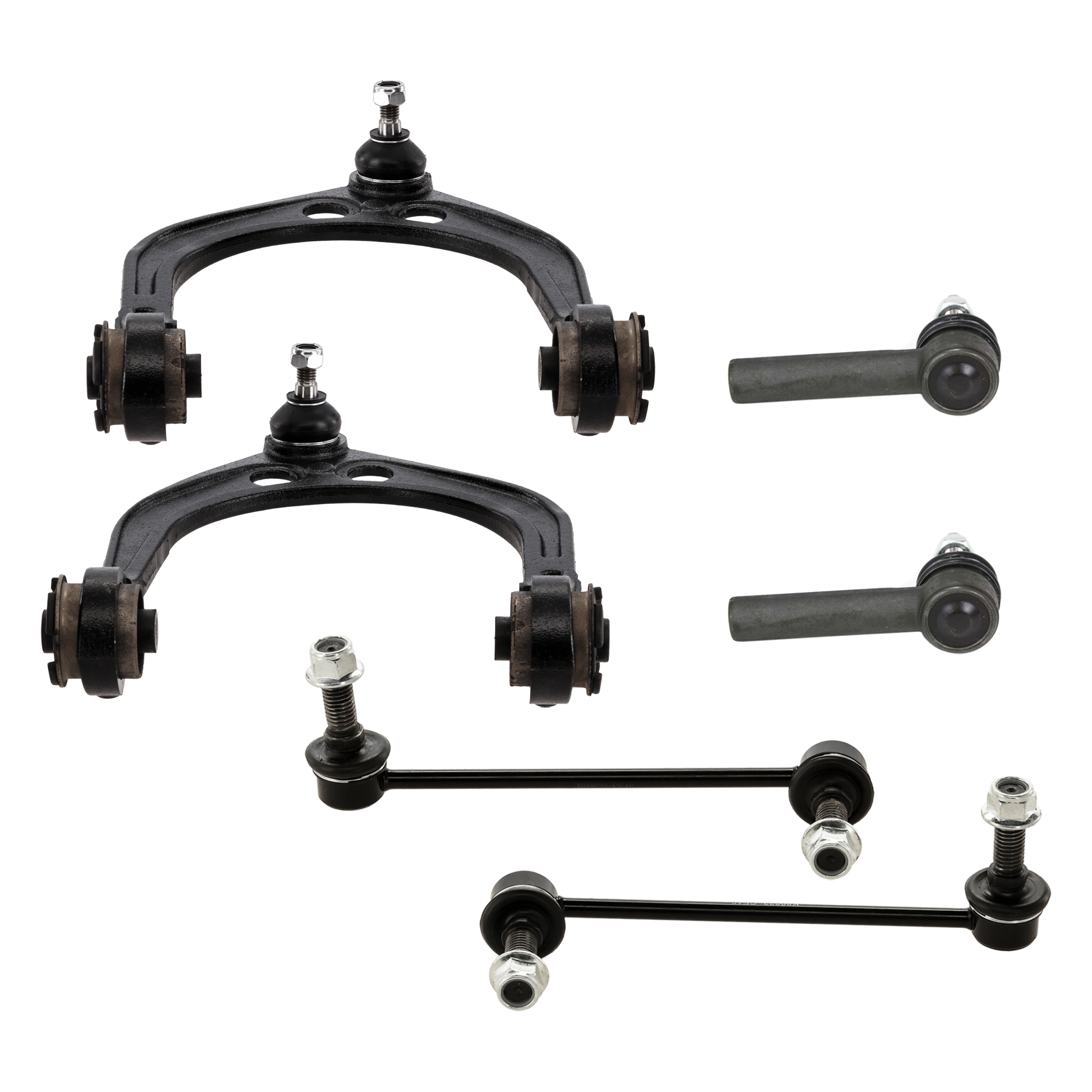 AM CHRYSLER 300-05-10 FRONT CONTROL ARM RH AND LH Upper w ball joint s 6 pc Kit with Tie Rod End and Sway Bar Link SKU KIT 072924 C1750 OEM 4782666AB 68045130AE 6804513