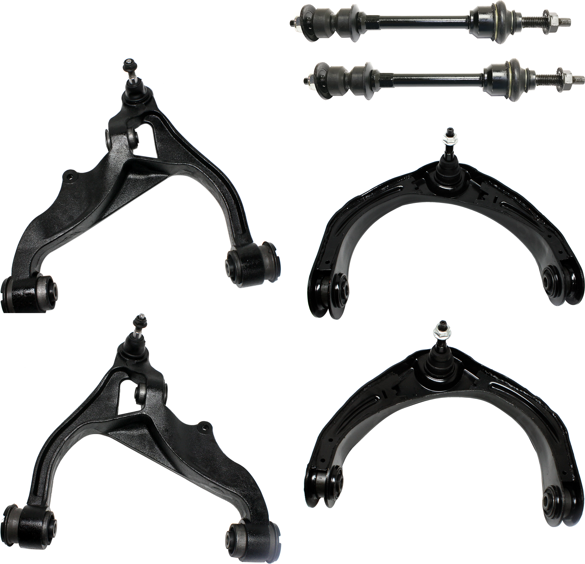 AM RAM FULL SIZE PICKUP 06-08 FRONT CONTROL ARM RH AND LH Upper and Lower 6 pc Kit with Sway Bar Link SKU KIT 072924 C1757 OEM 55366438AE 55366438AG 55366438